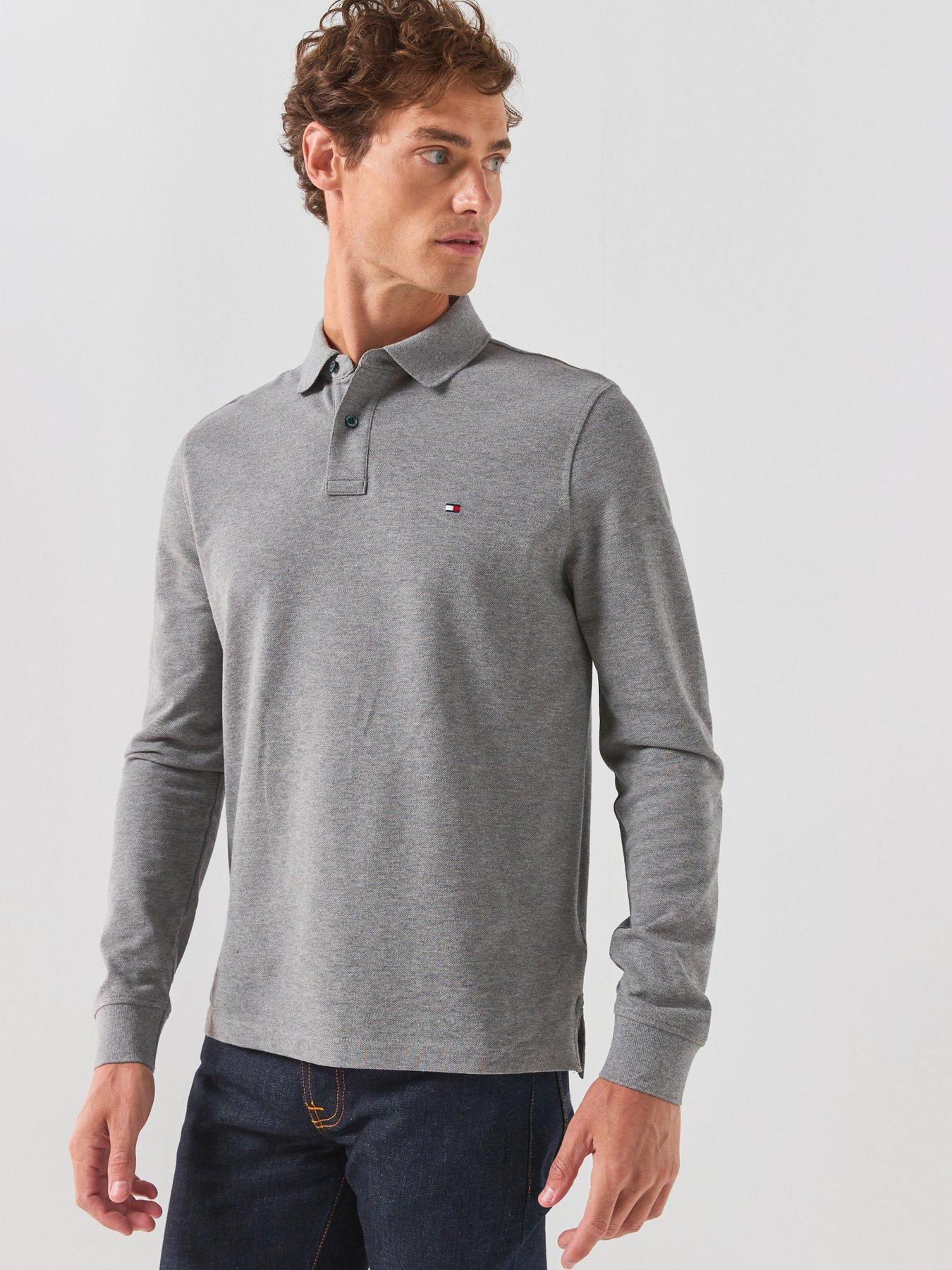 Tommy Hilfiger 1985 Regular Fit Long Sleeve Polo Shirt - Grey