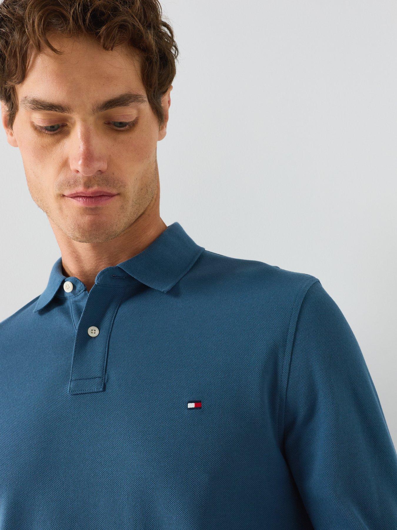 Image 4 of 5 of Tommy Hilfiger 1985 Regular Fit Long Sleeve Polo Shirt - Blue