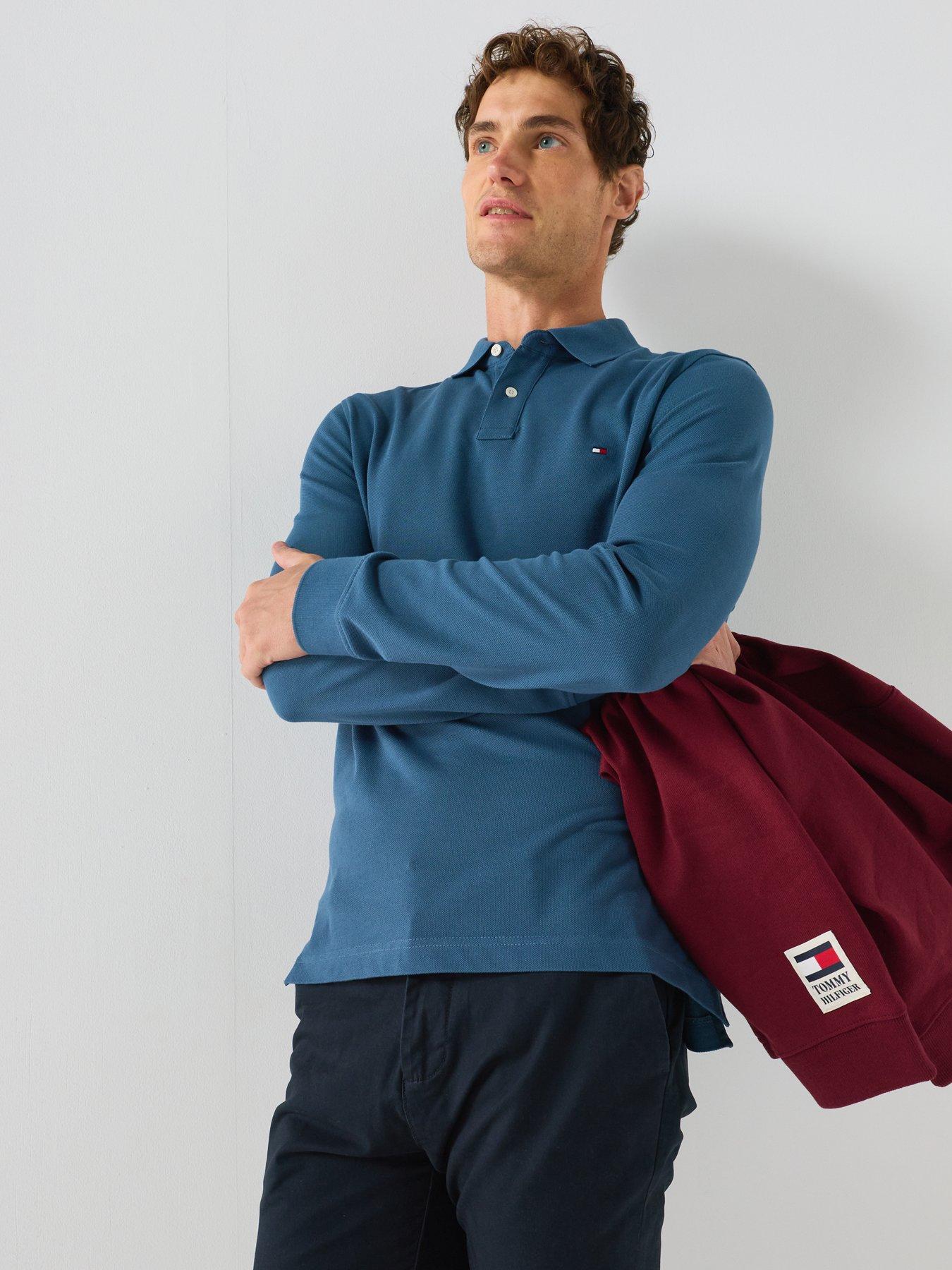 Image 5 of 5 of Tommy Hilfiger 1985 Regular Fit Long Sleeve Polo Shirt - Blue
