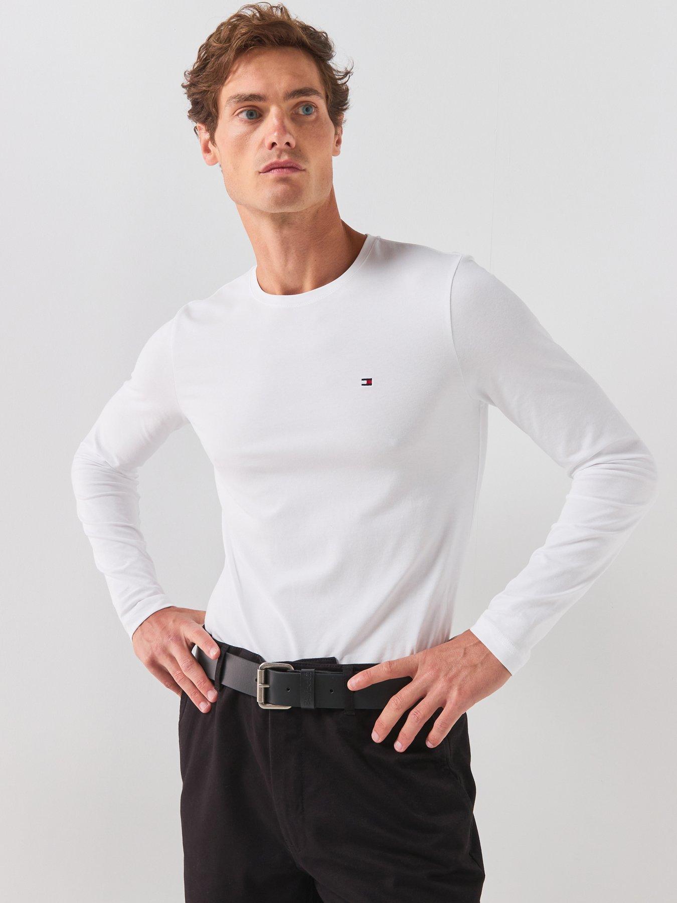 Tommy Hilfiger Stretch Slim Fit Long Sleeve T-shirt - White