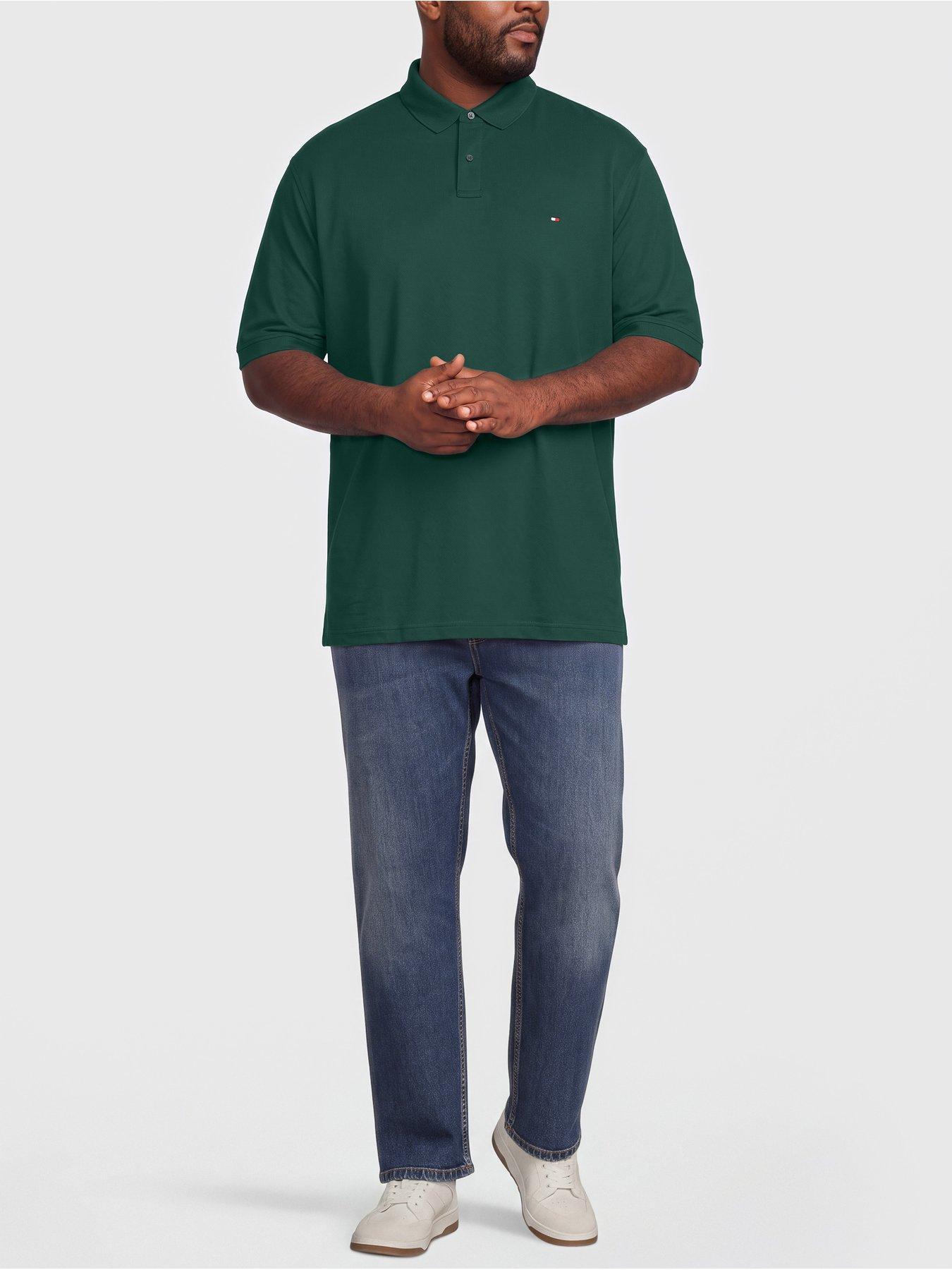Image 3 of 5 of Tommy Hilfiger Mens Big &amp; Tall Cotton-Stretch Regular Fit Polo Shirt - Green