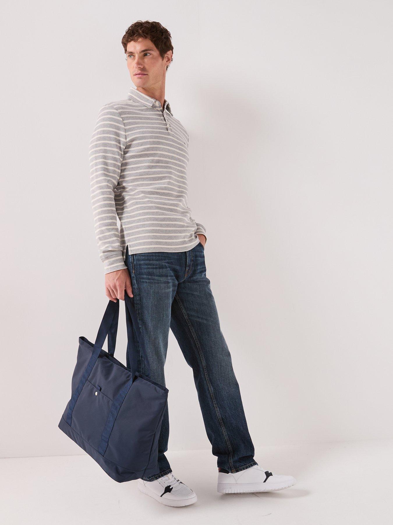 Image 6 of 6 of Tommy Hilfiger Long Sleeve Waffle Regular Fit Polo Shirt - Grey