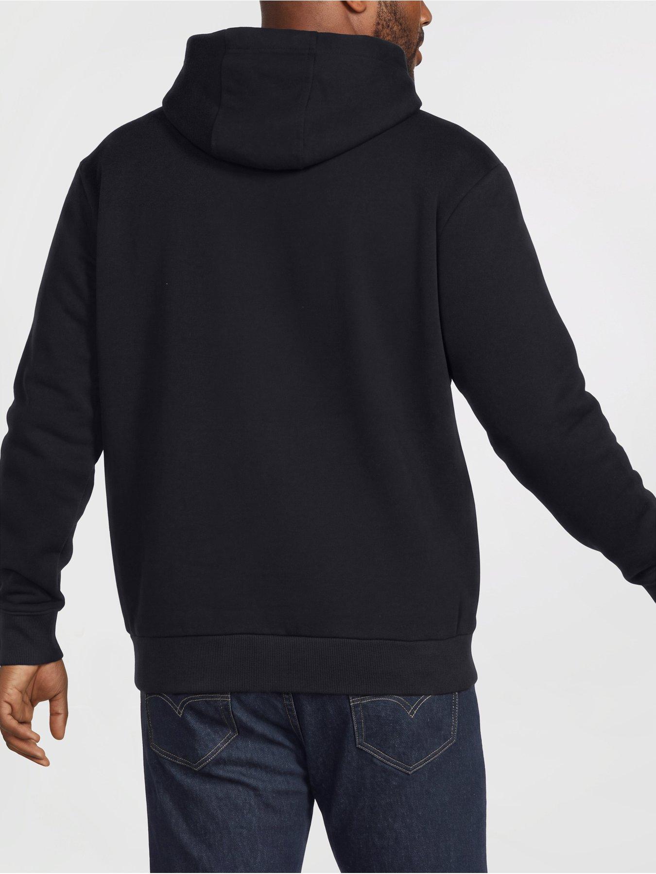 Image 2 of 5 of Tommy Hilfiger Mens Big &amp; Tall Logo Print Drawstring Hood Fleece Hoodie - Navy