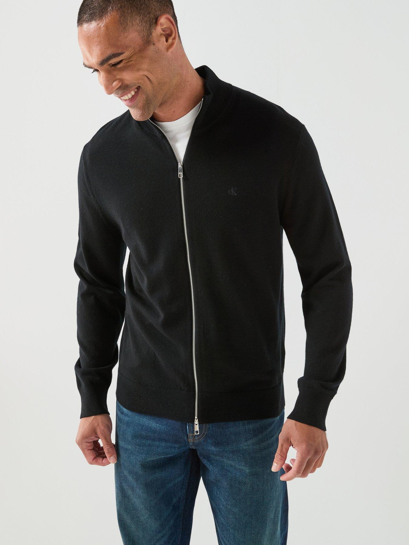 Calvin Klein Full Zip Knitted Cardigan - Black