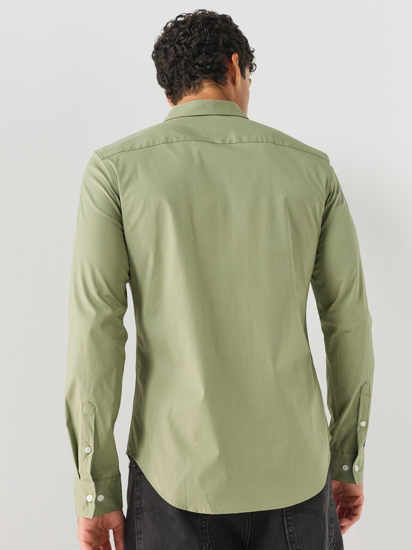 Image 2 of 5 of Calvin Klein Long Sleeve Supima Logo Polo Shirt - Green