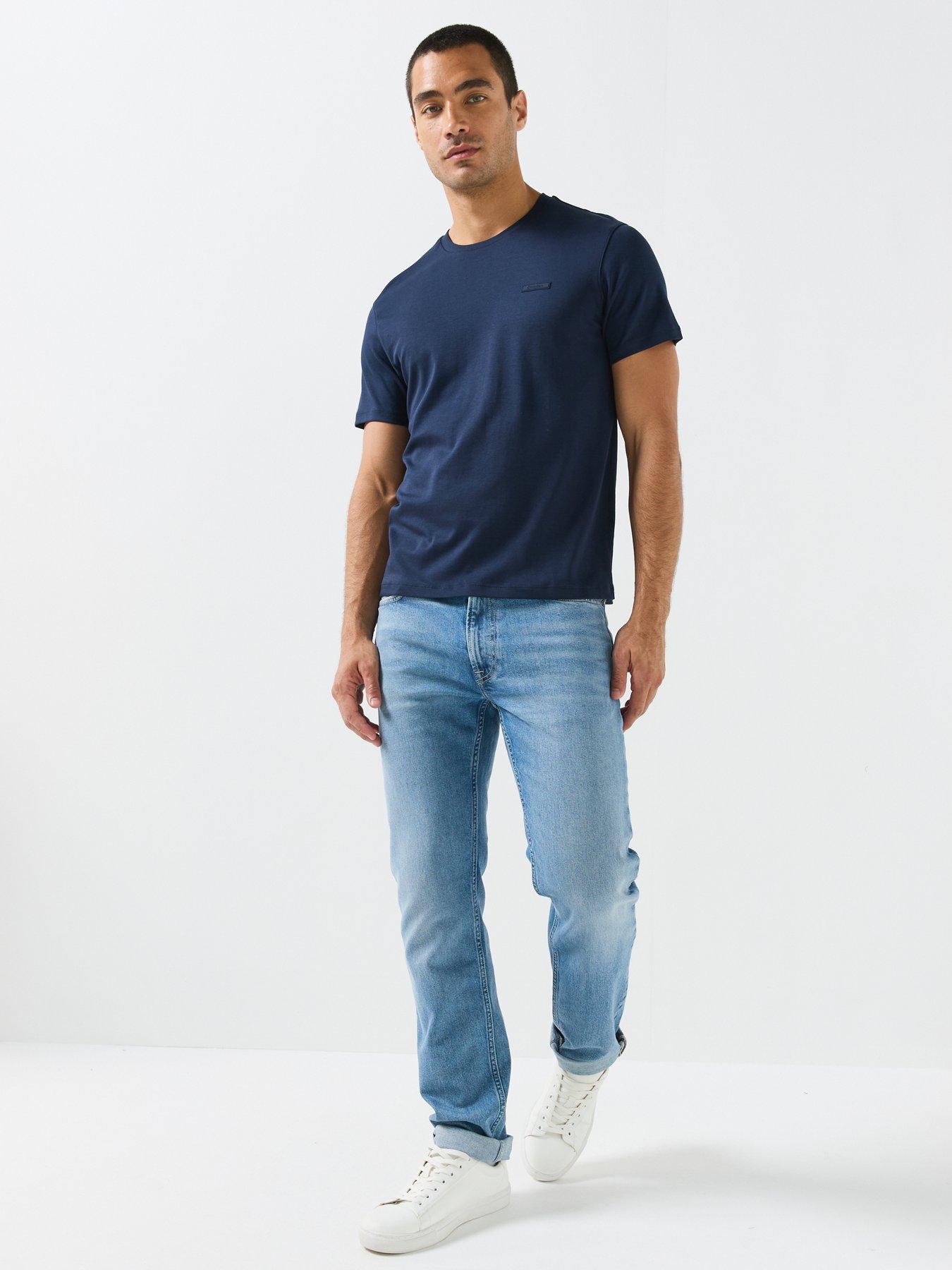 Image 3 of 6 of Calvin Klein Supima Logo Patch T-Shirt - Blue