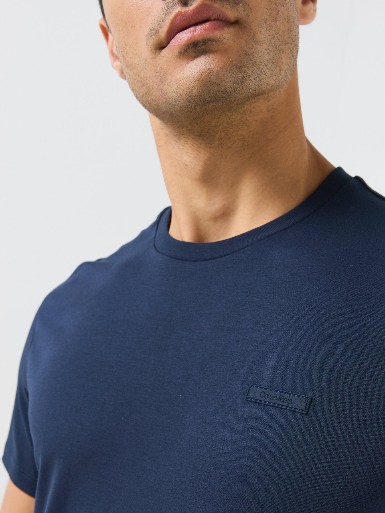 Image 4 of 6 of Calvin Klein Supima Logo Patch T-Shirt - Blue