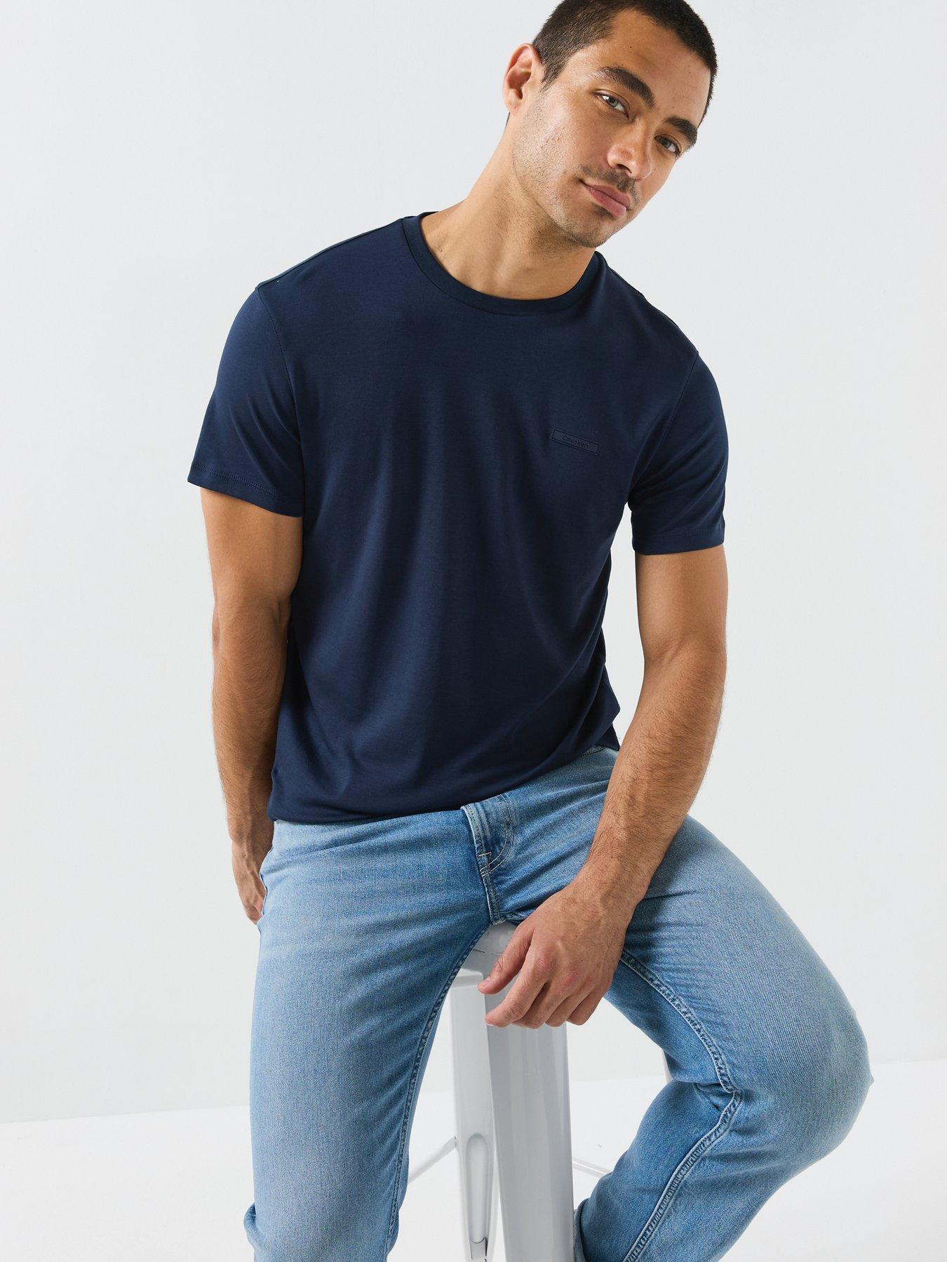 Image 5 of 6 of Calvin Klein Supima Logo Patch T-Shirt - Blue