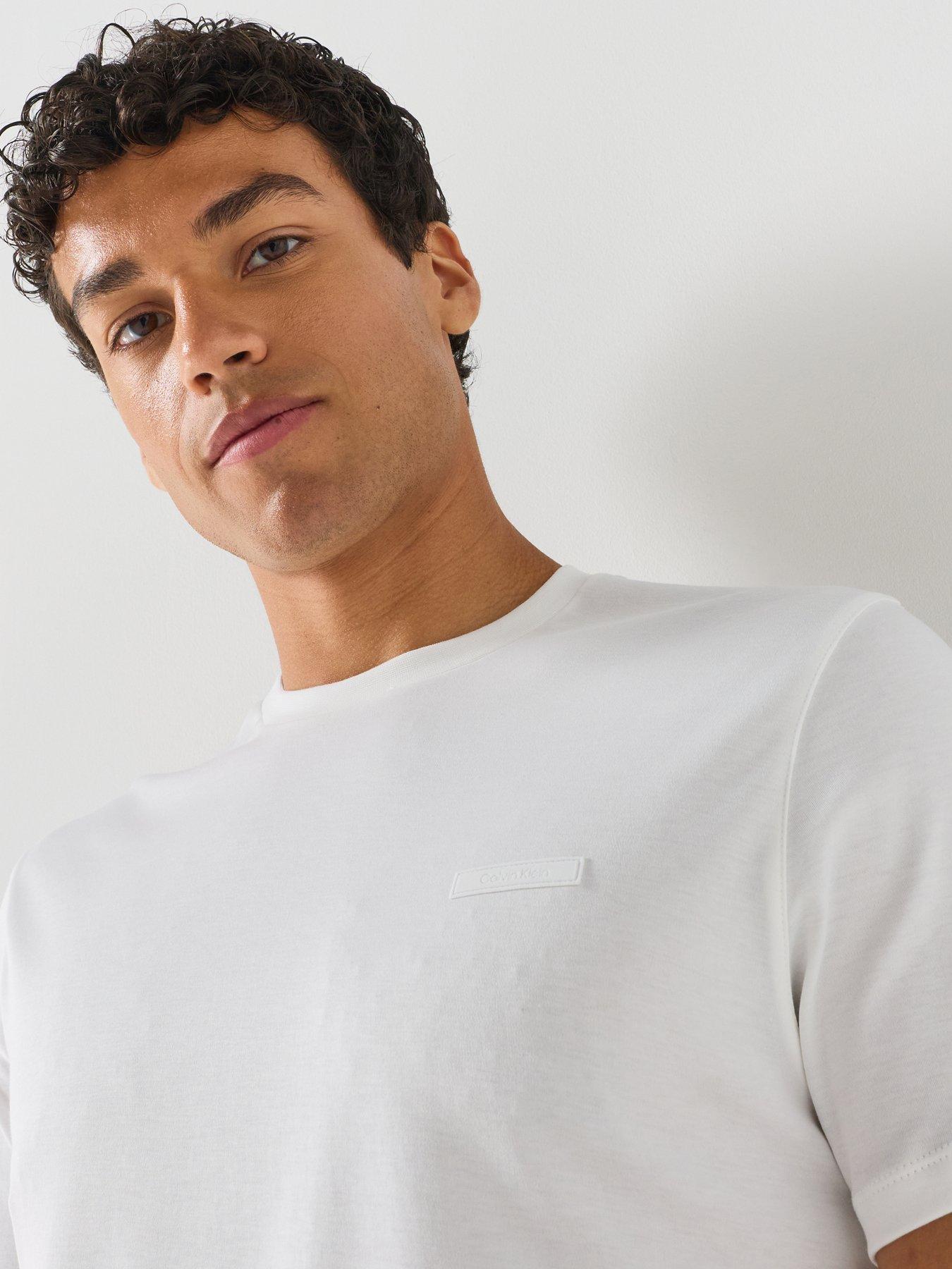 Image 5 of 6 of Calvin Klein Supima Logo Patch T-Shirt - White