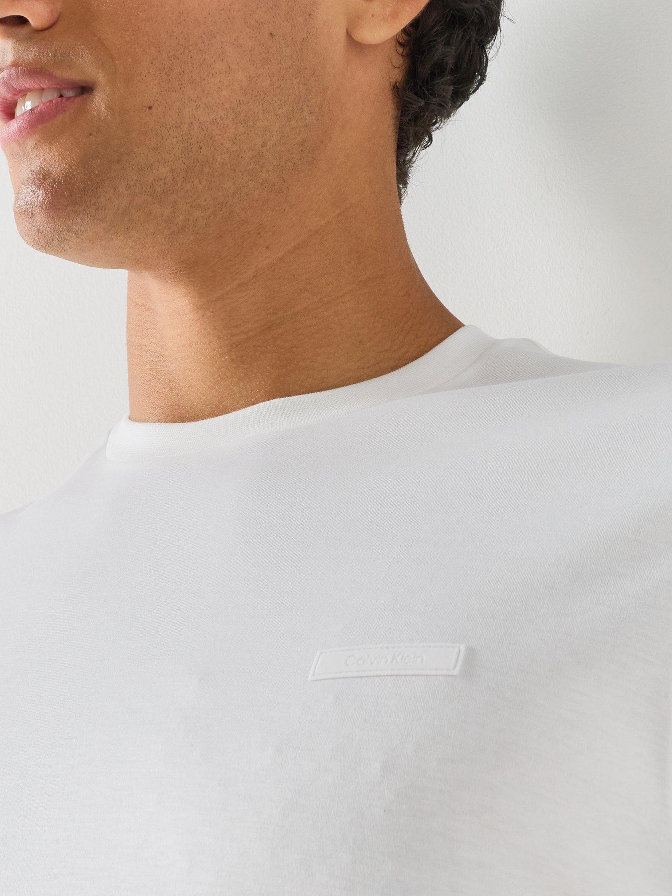 Image 6 of 6 of Calvin Klein Supima Logo Patch T-Shirt - White