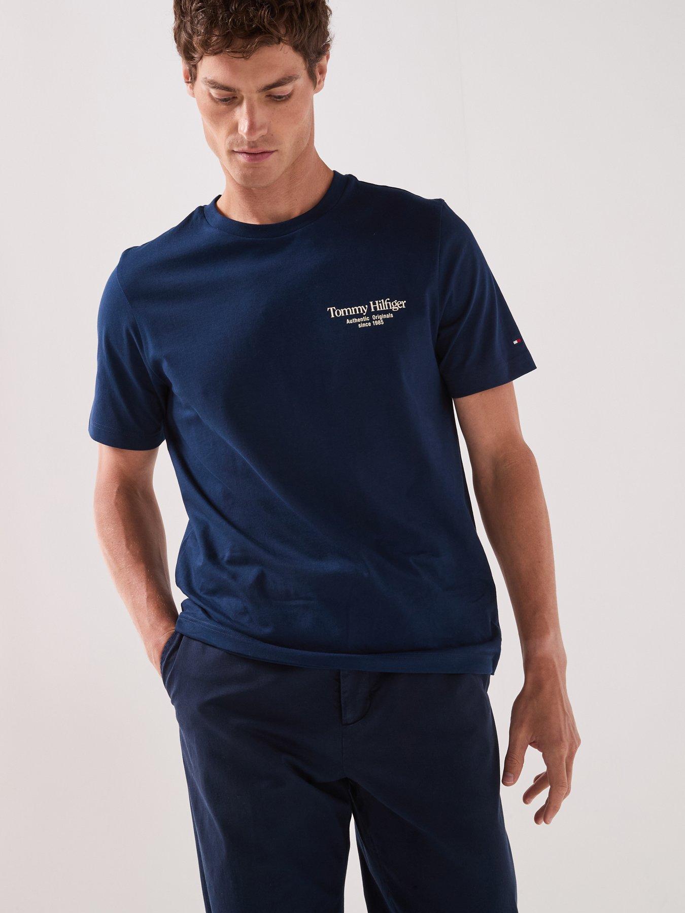 Image 2 of 6 of Tommy Hilfiger Back Graphic Washed Story T-shirt - Blue