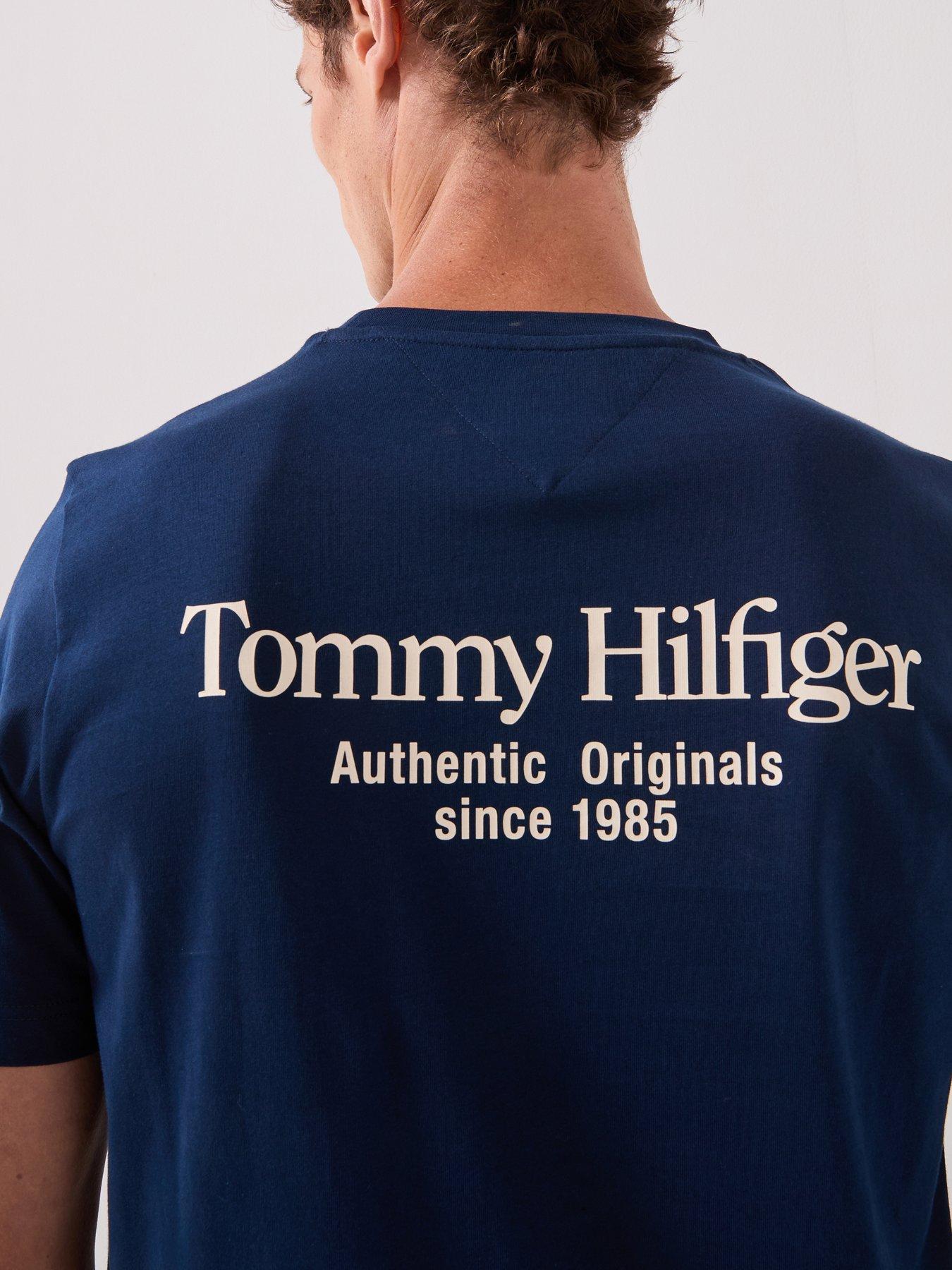 Image 4 of 6 of Tommy Hilfiger Back Graphic Washed Story T-shirt - Blue