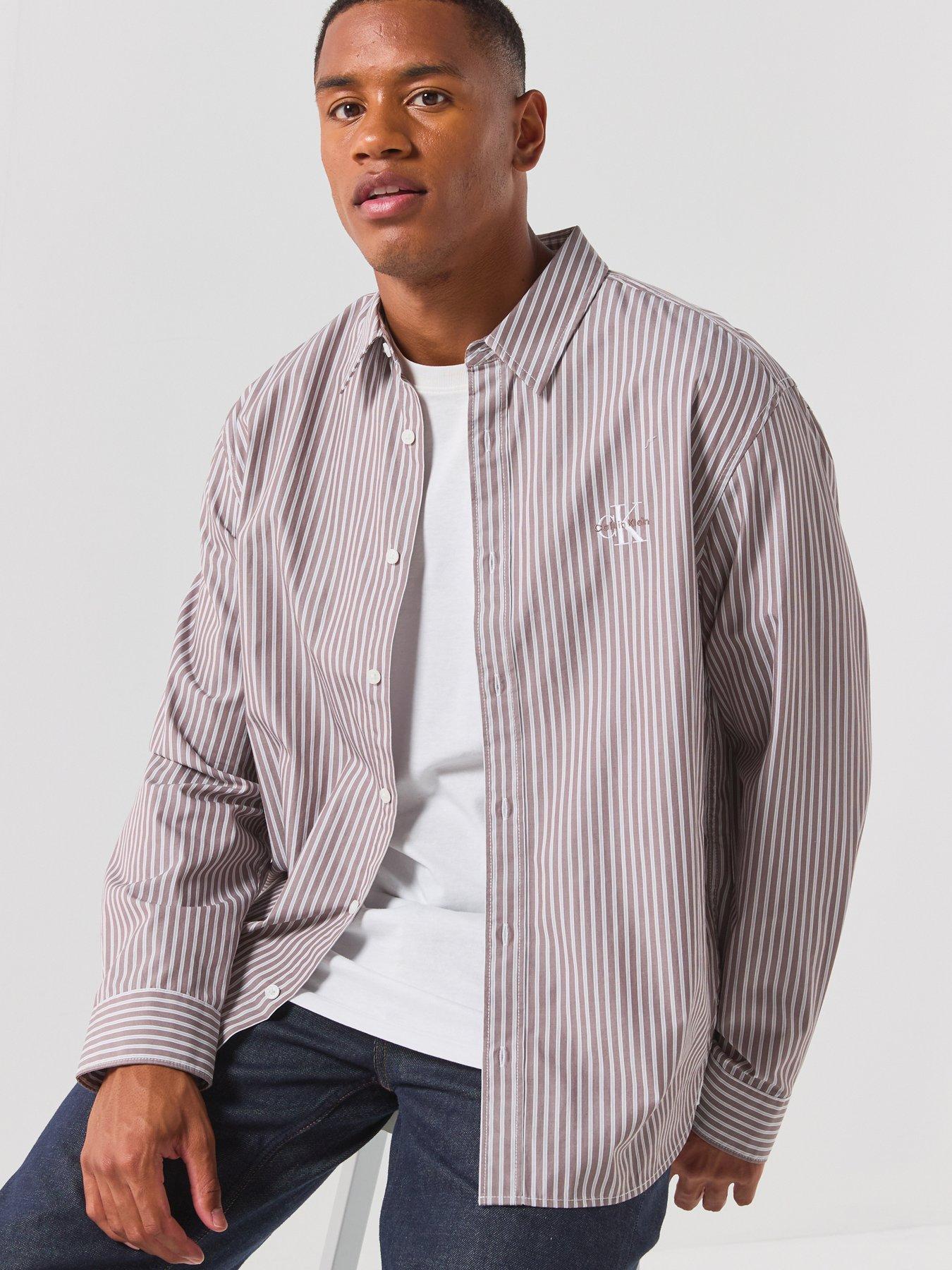 Calvin Klein Jeans Jeans Washed Stripe Poplin Relaxed Shirt - Purple