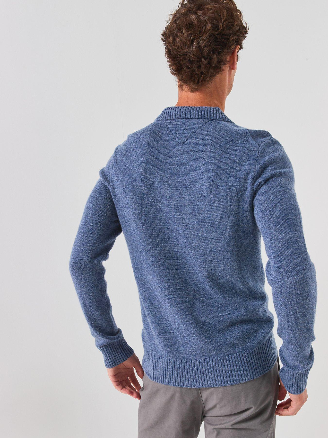 Image 2 of 5 of Tommy Hilfiger Lambswool Long Sleeve Knitted Polo - Blue