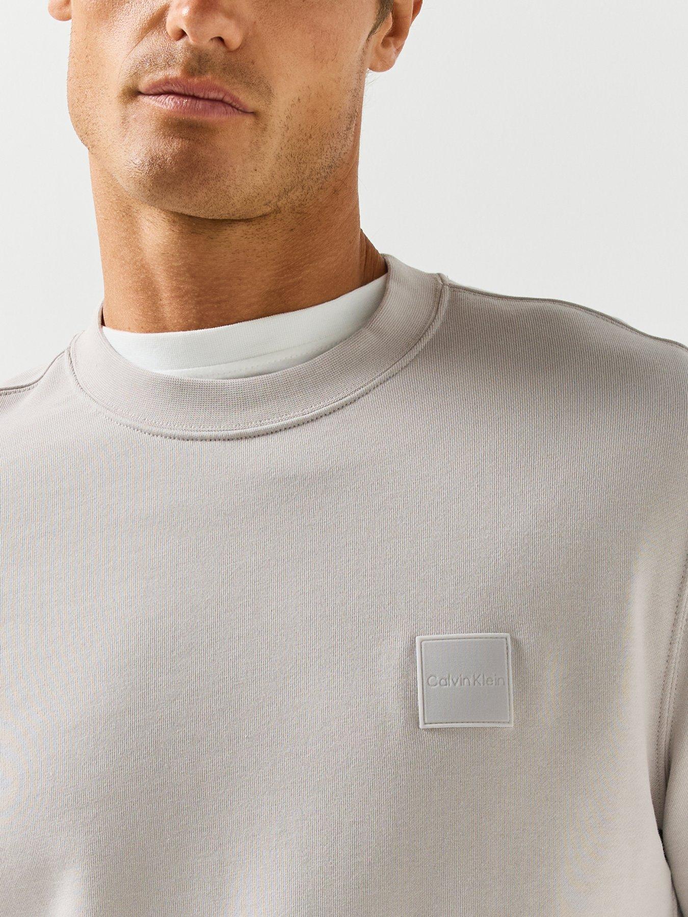 Image 4 of 6 of Calvin Klein Rubber Badge Crew Neck Sweatshirt - Grey