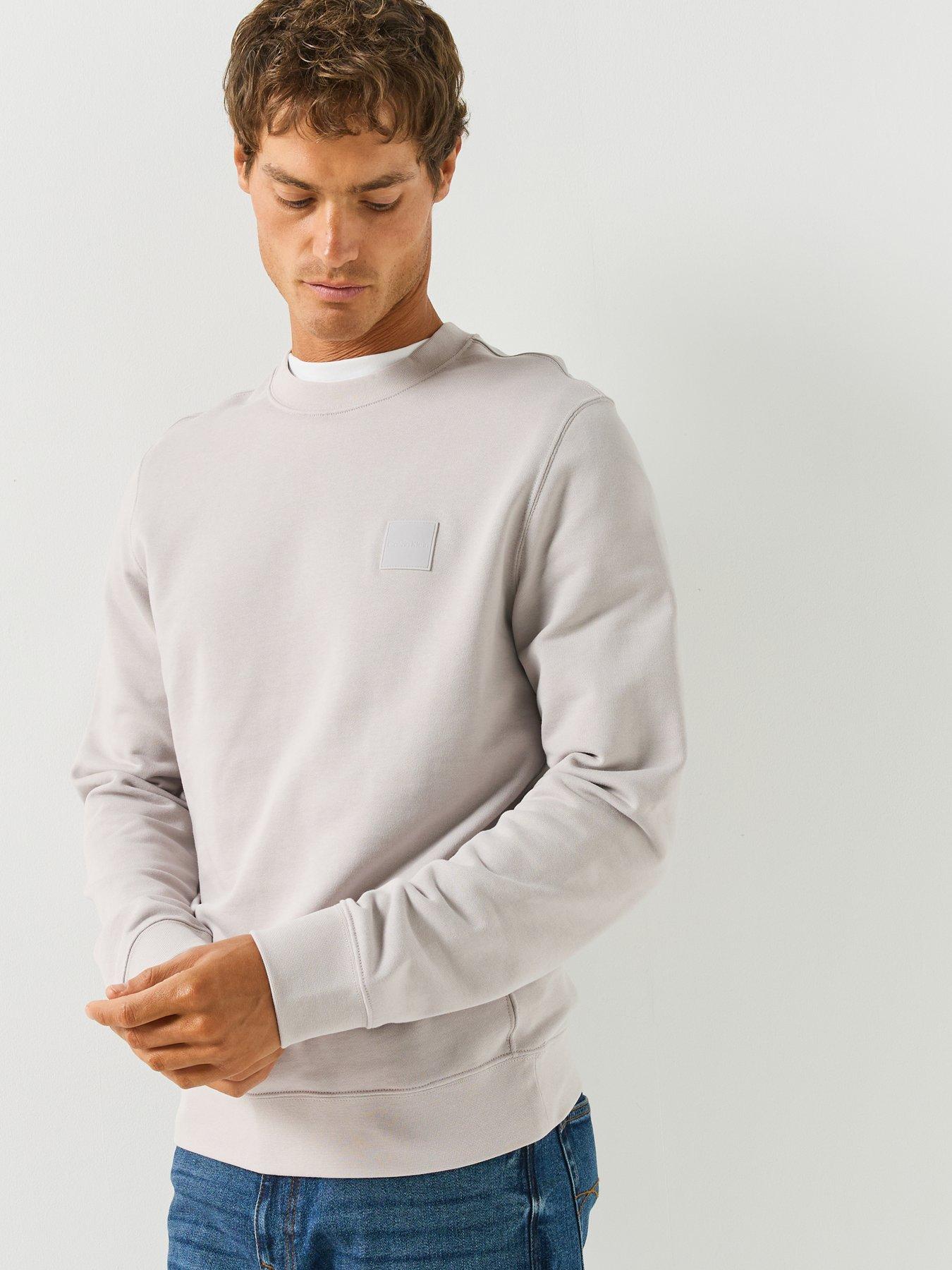 Image 6 of 6 of Calvin Klein Rubber Badge Crew Neck Sweatshirt - Grey