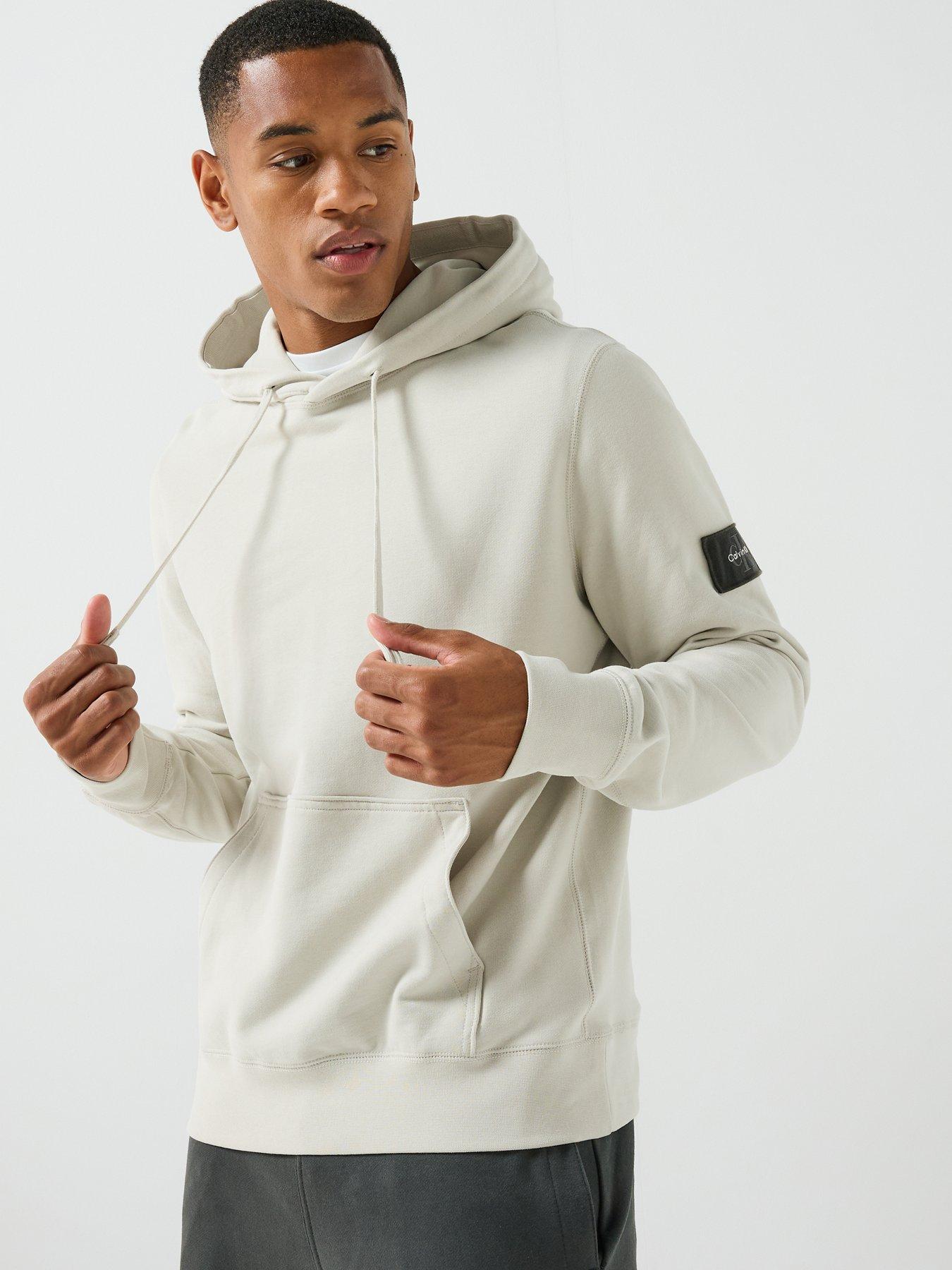 Image 1 of 6 of Calvin Klein Jeans Badge Hoodie - Cream