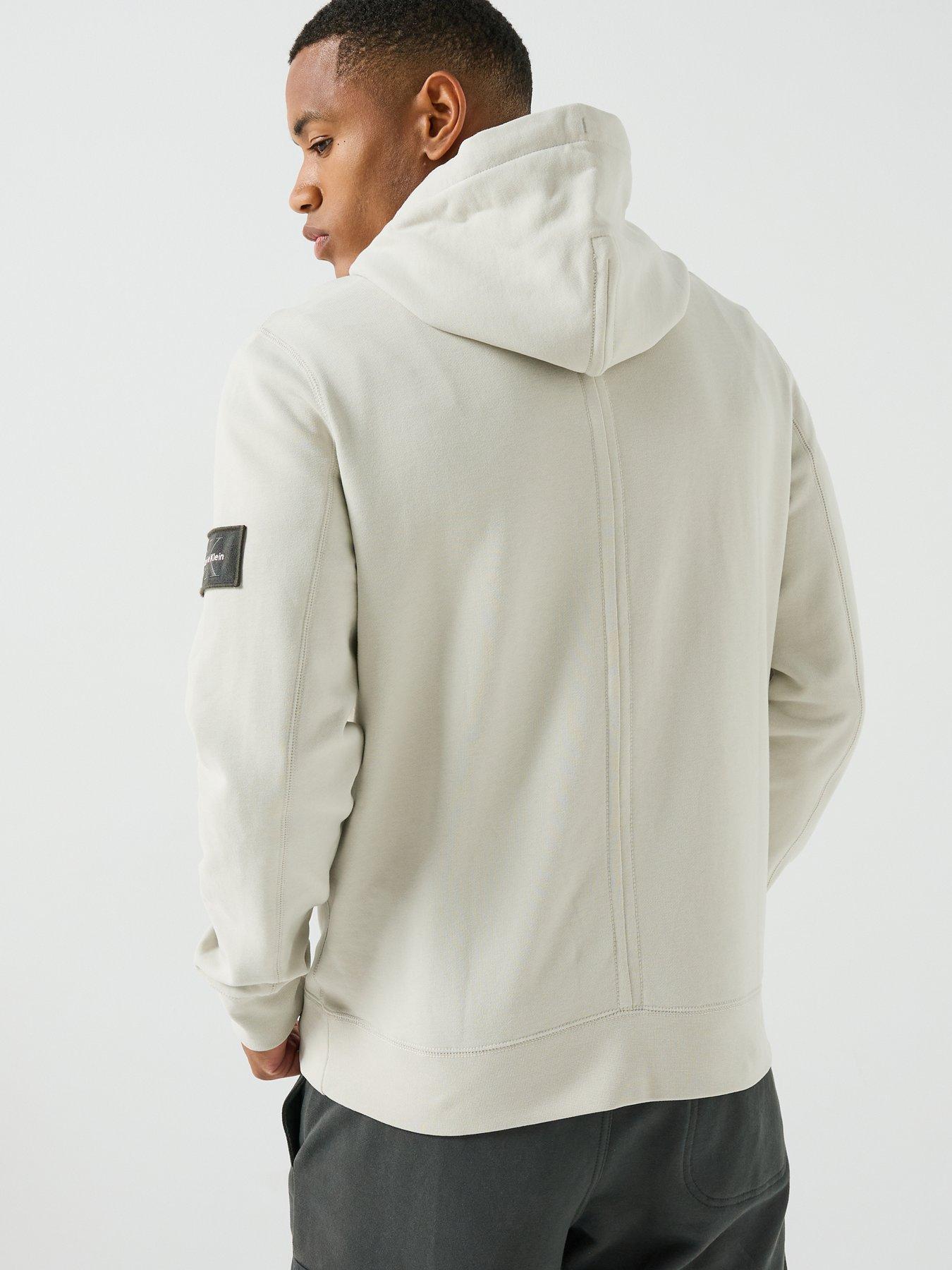 Image 2 of 6 of Calvin Klein Jeans Badge Hoodie - Cream