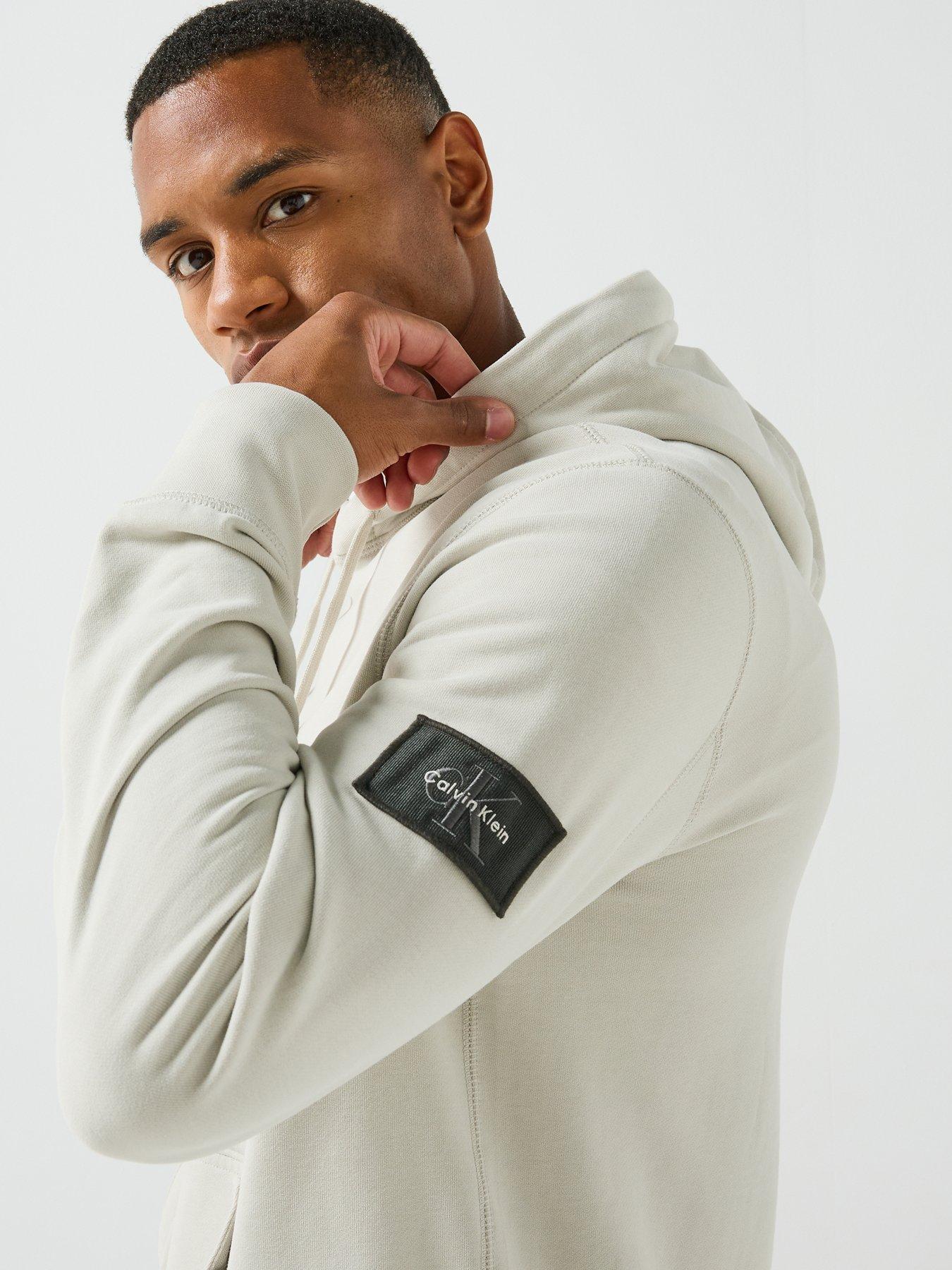 Image 4 of 6 of Calvin Klein Jeans Badge Hoodie - Cream