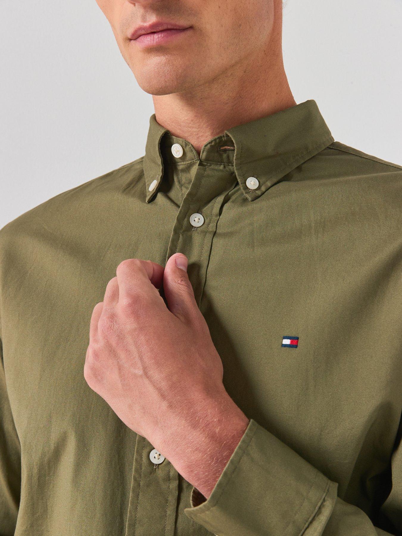 Image 5 of 6 of Tommy Hilfiger Flex Poplin Solid Regular Fit Shirt - Green