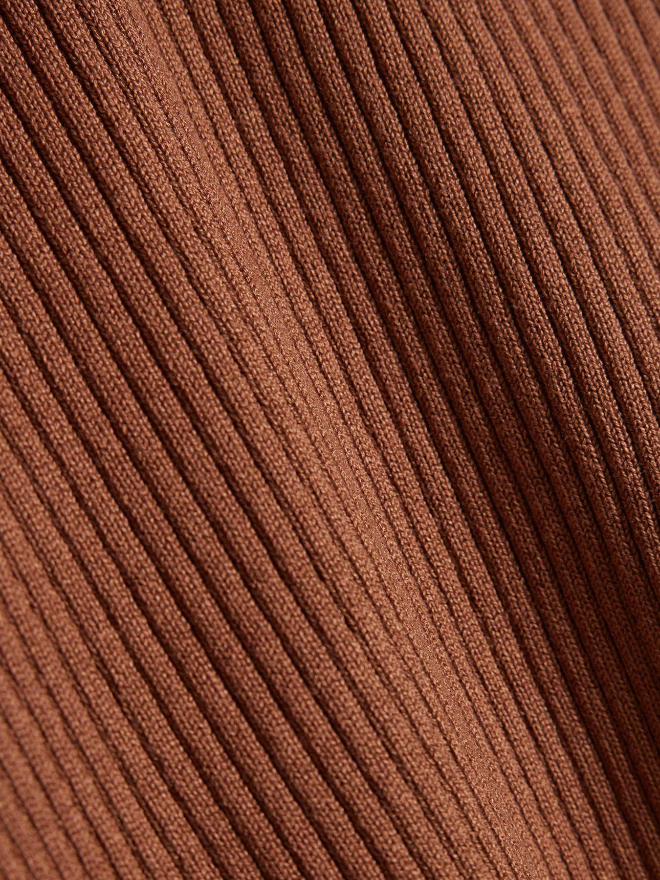 Image 5 of 6 of River Island Womens Ribbed Roll Neck Top - Brown