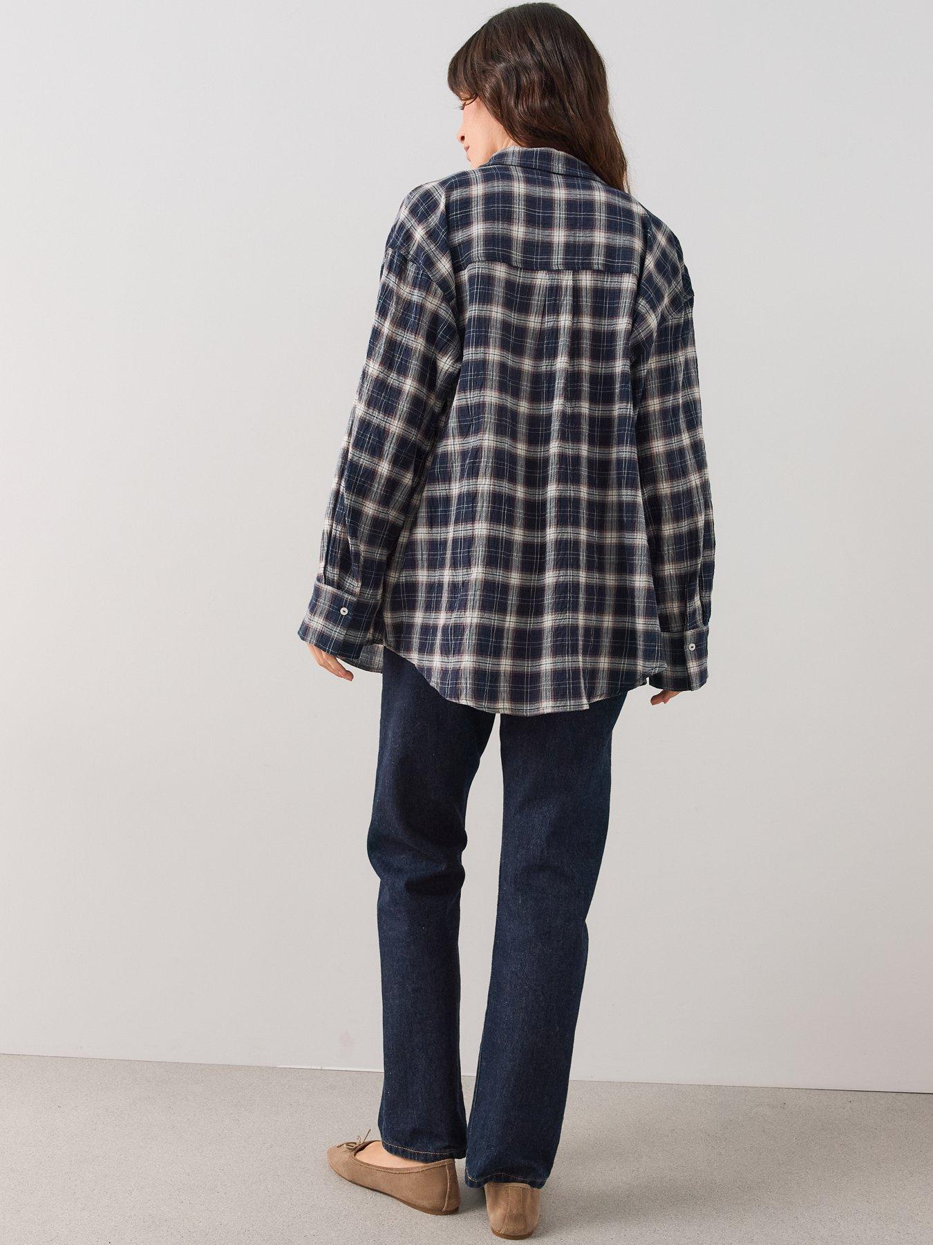 Image 2 of 7 of The Very Collection Checked Flannel Shirt - Blue