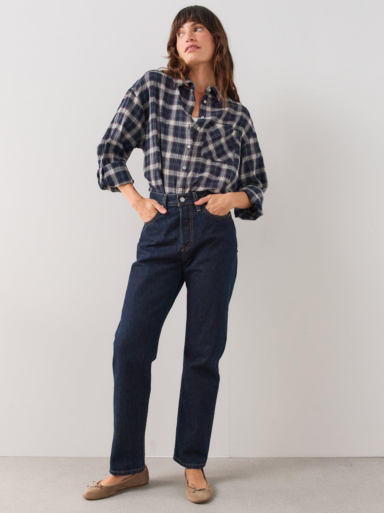 Image 4 of 7 of The Very Collection Checked Flannel Shirt - Blue