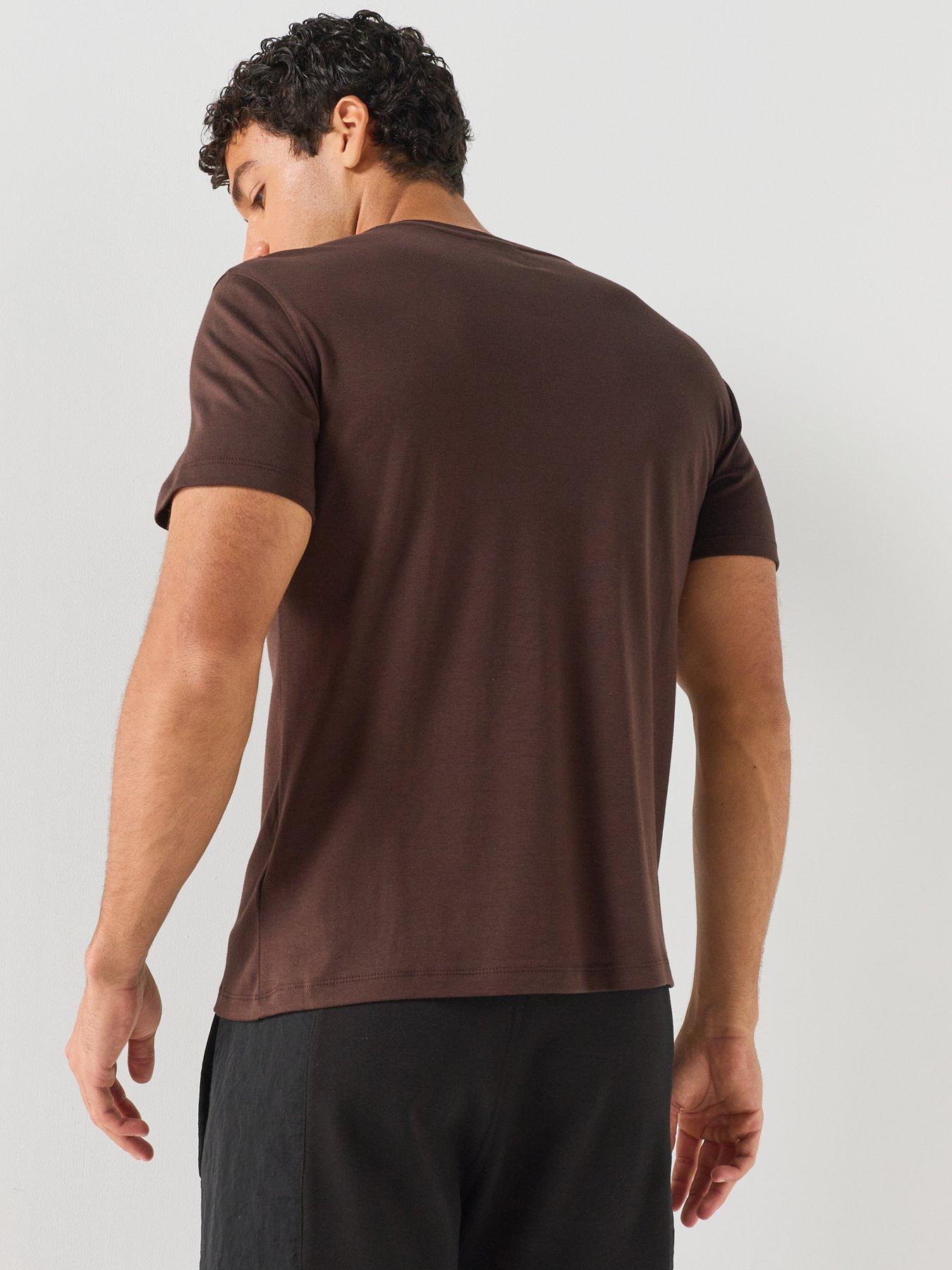 Image 2 of 6 of Calvin Klein Men's Slim Fit Supima Logo Patch T-Shirt - Black Coffee