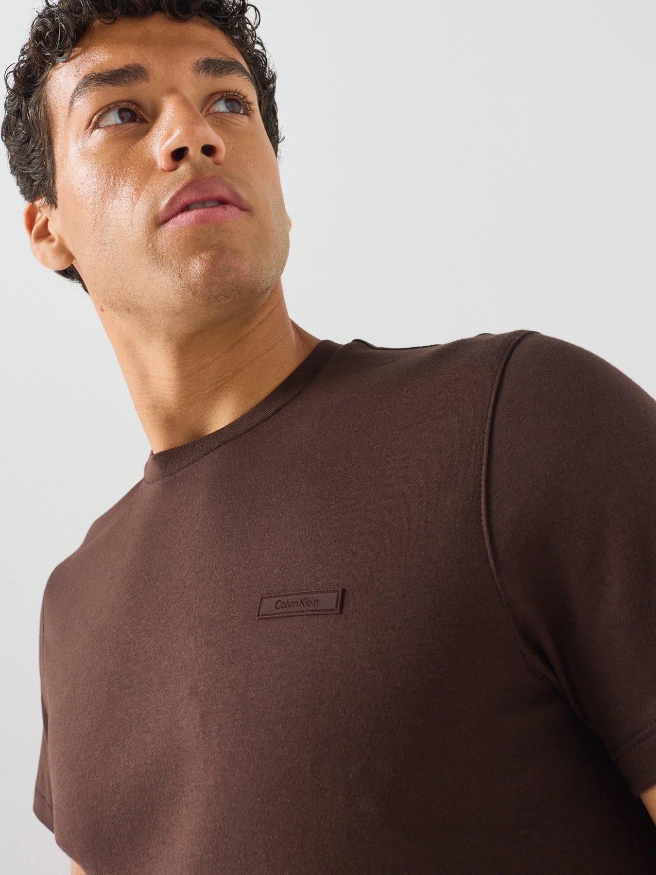 Image 6 of 6 of Calvin Klein Men's Slim Fit Supima Logo Patch T-Shirt - Black Coffee