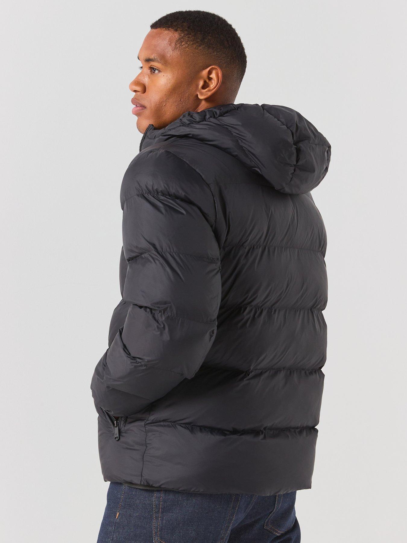 Image 2 of 6 of Calvin Klein Jeans Men's Nylon Padded Hooded Jacket - Black