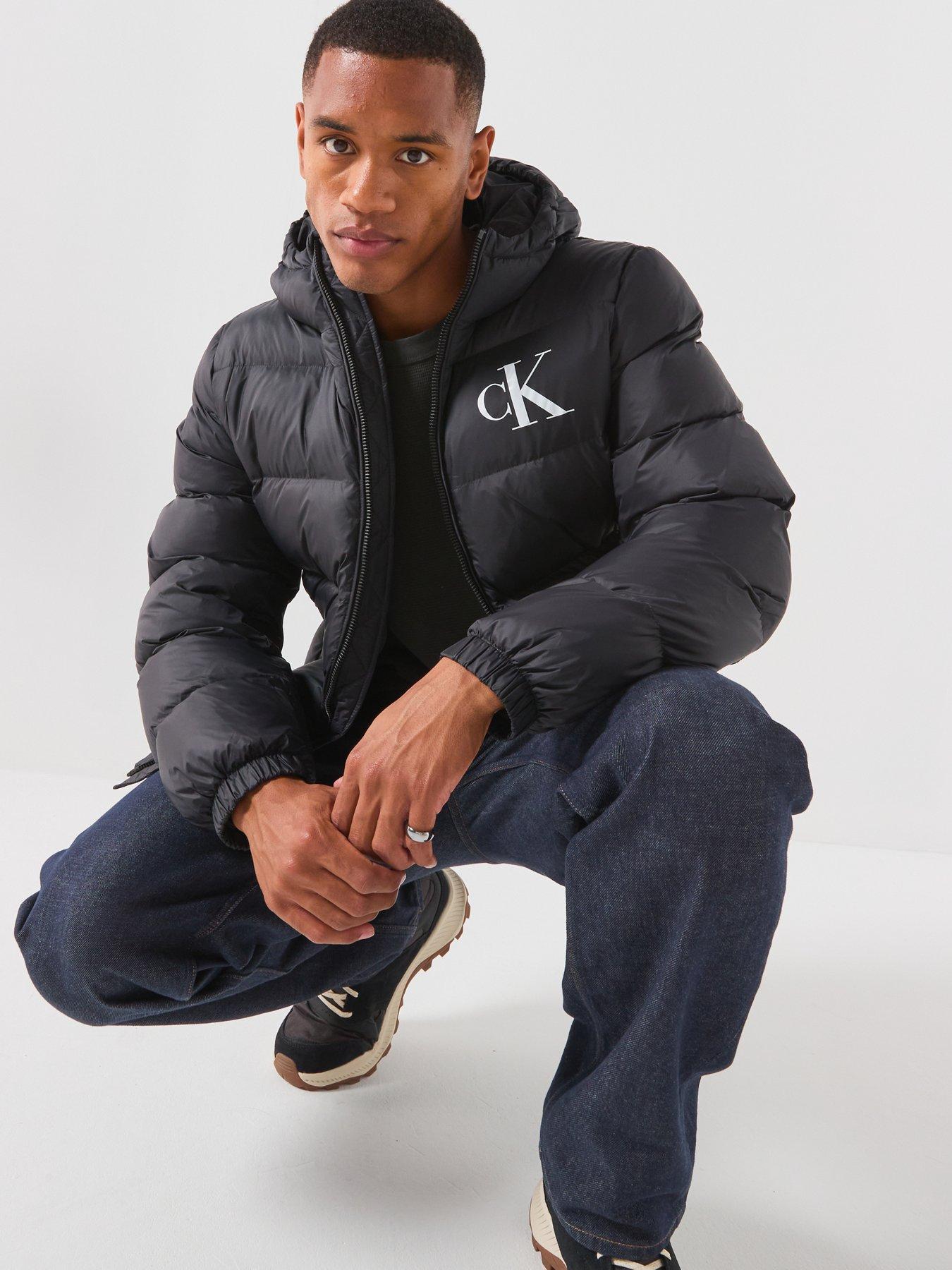 Image 6 of 6 of Calvin Klein Jeans Men's Nylon Padded Hooded Jacket - Black