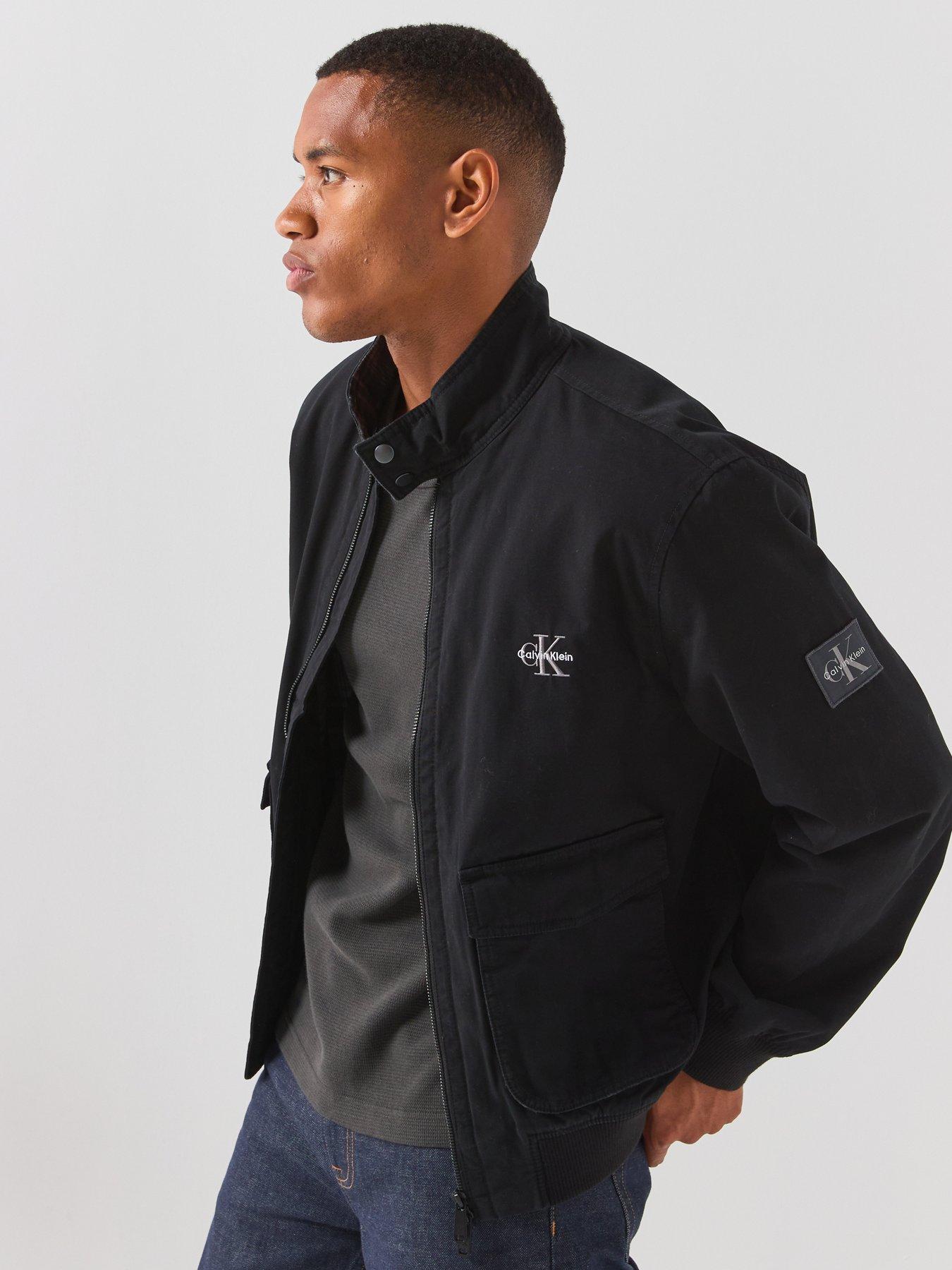 Calvin Klein Jeans Cotton Flannel Lined Harrington Jacket - Black