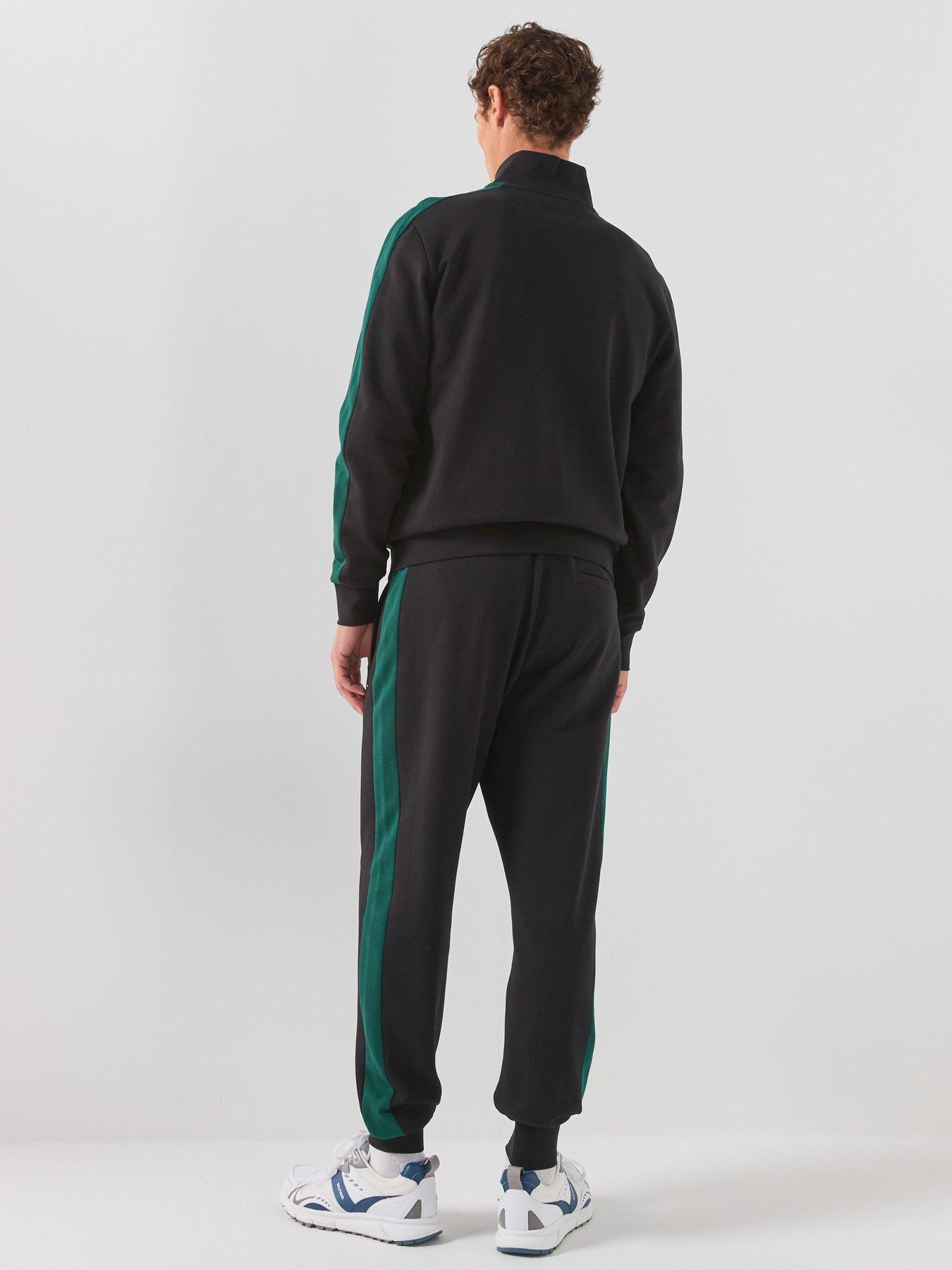 Image 2 of 6 of Tommy Hilfiger Men's Colourblock Tracksuit with Funnel Neck Zip Top - Black/Green
