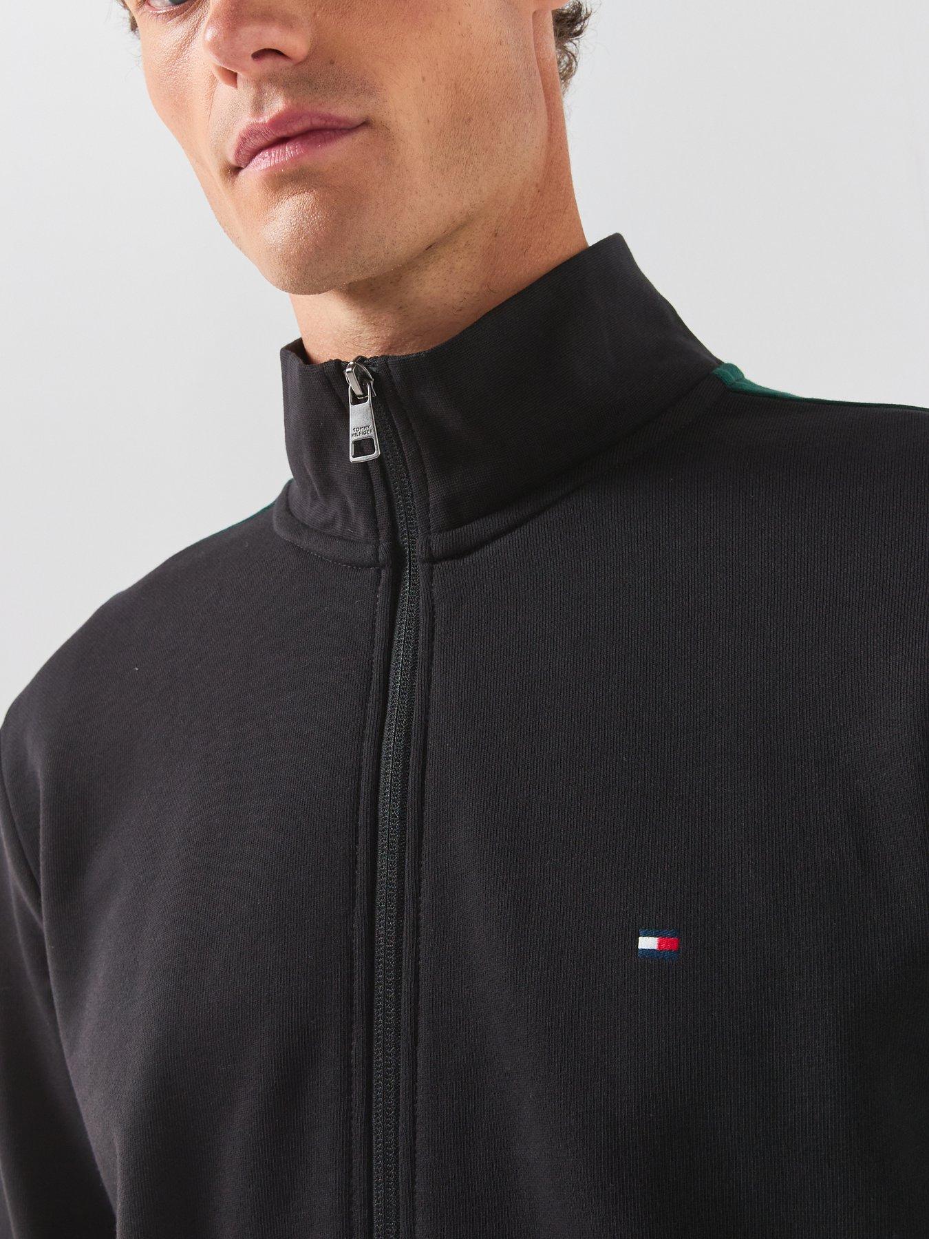 Image 5 of 6 of Tommy Hilfiger Men's Colourblock Tracksuit with Funnel Neck Zip Top - Black/Green