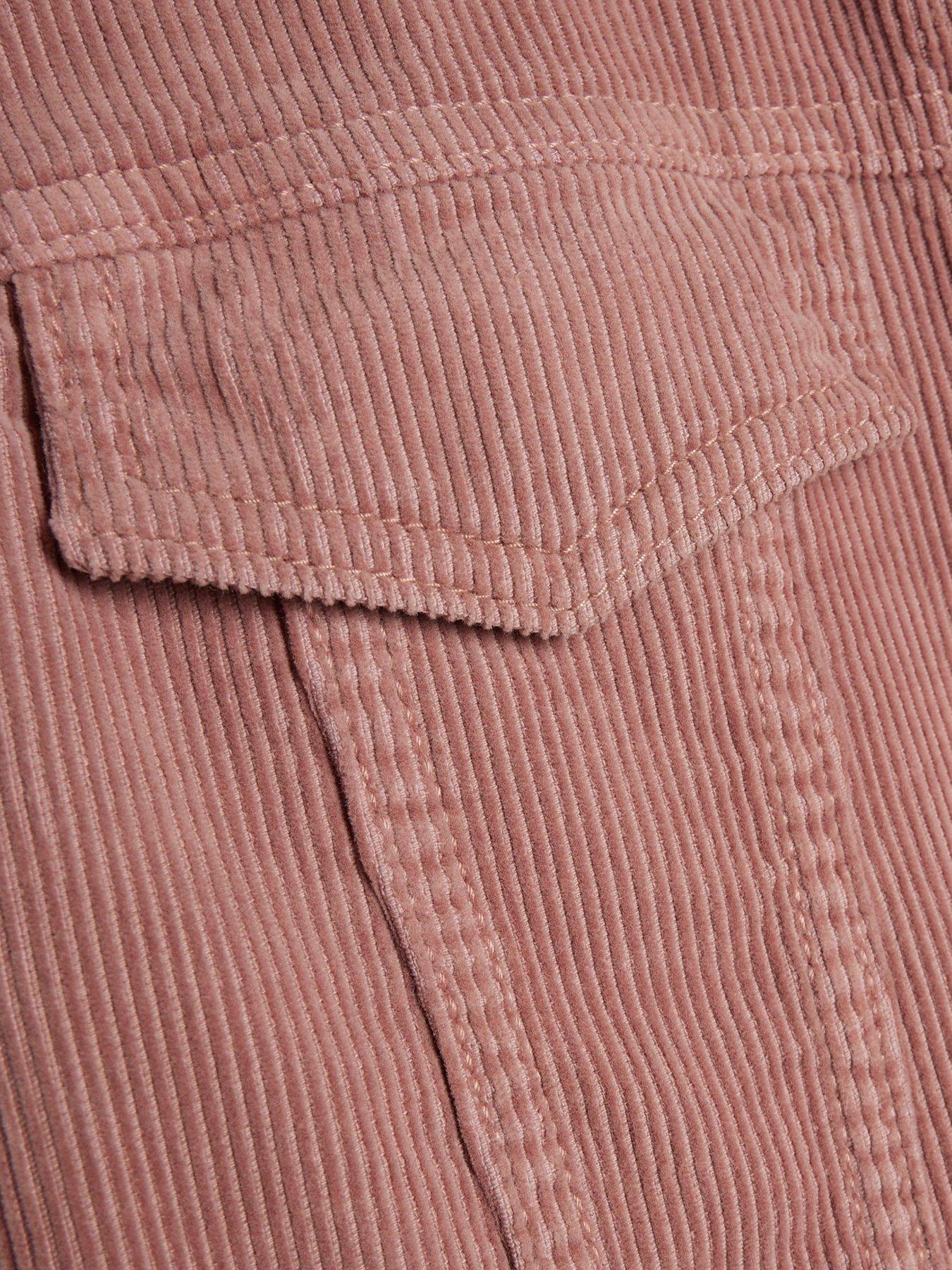 Image 5 of 6 of River Island Womens Corduroy Skater Mini Dress - Pink