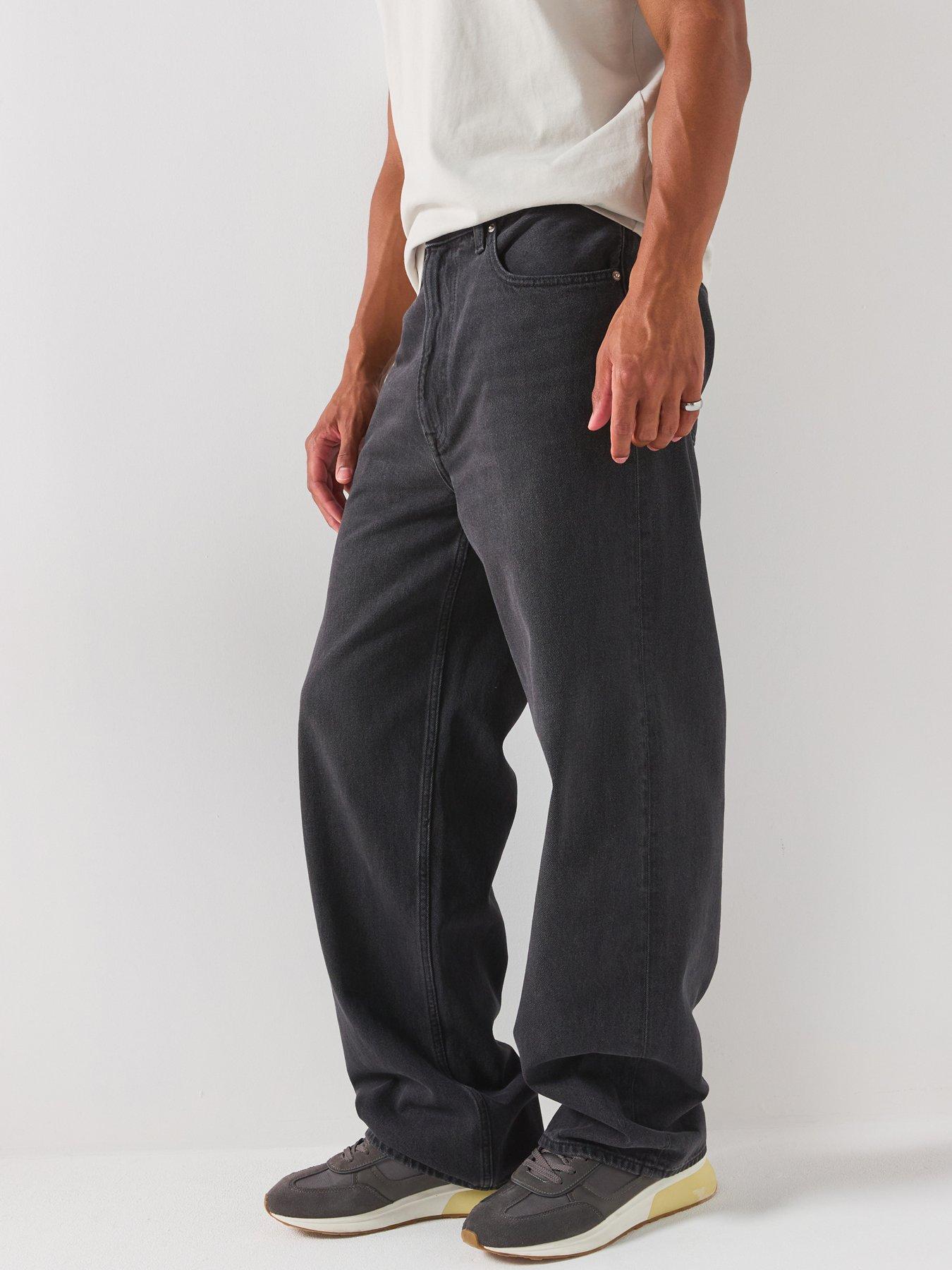 Image 1 of 6 of Calvin Klein Jeans Relaxed Baggy Sidewalk Jean - Black