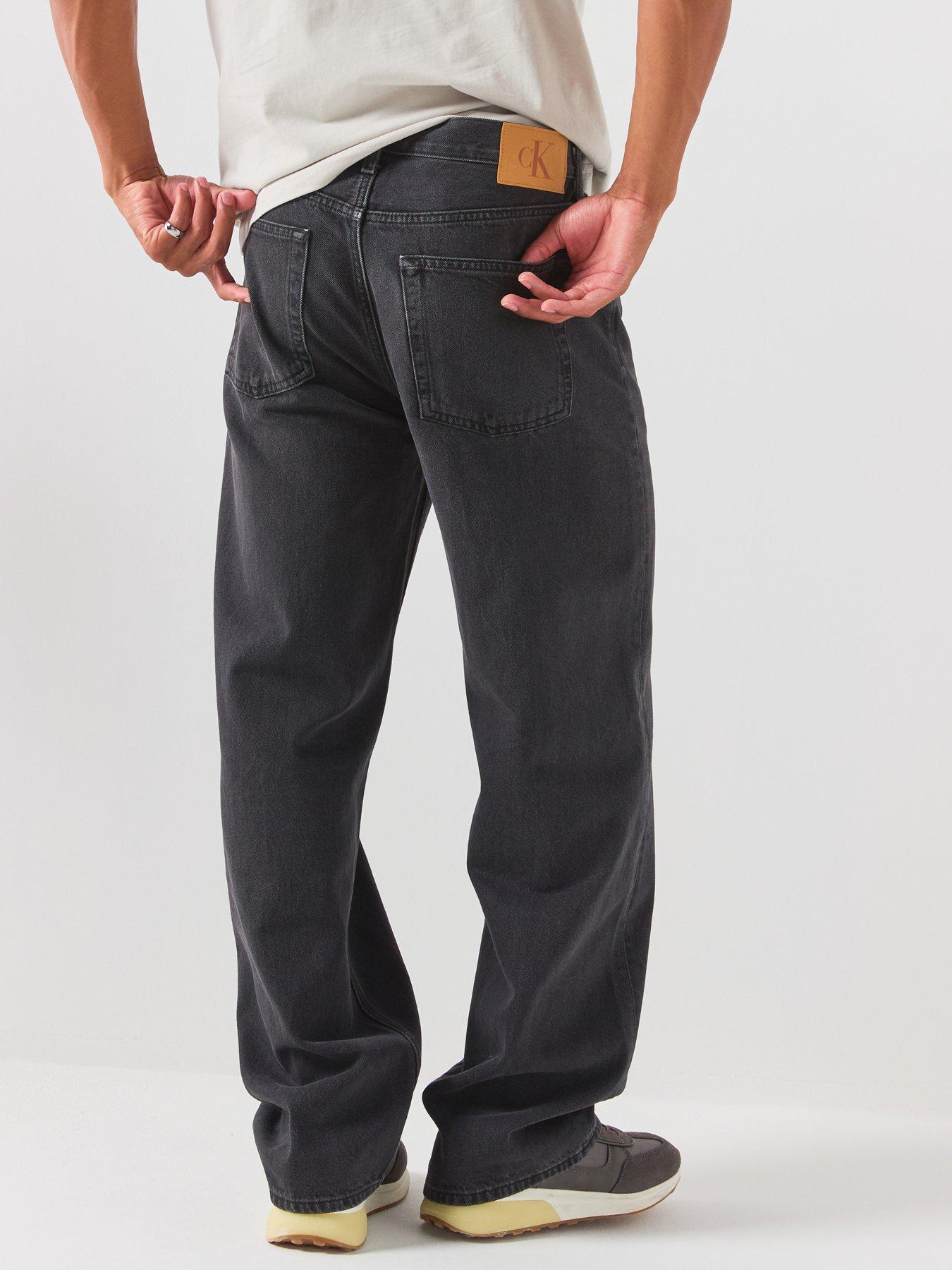 Image 2 of 6 of Calvin Klein Jeans Relaxed Baggy Sidewalk Jean - Black