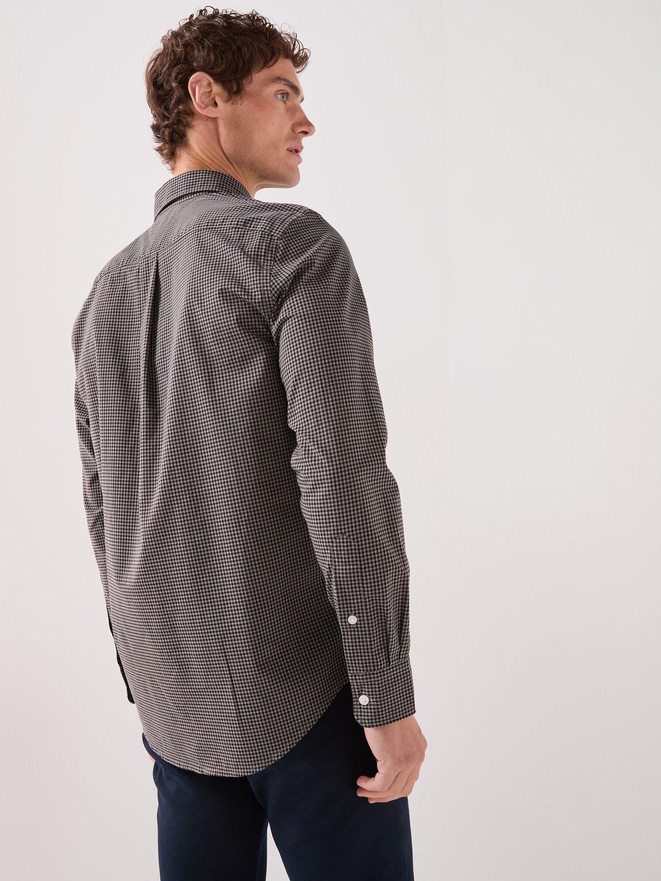 Image 2 of 6 of Tommy Hilfiger Flex Poplin Micro Gingham Regular Fit Shirt - Black/white