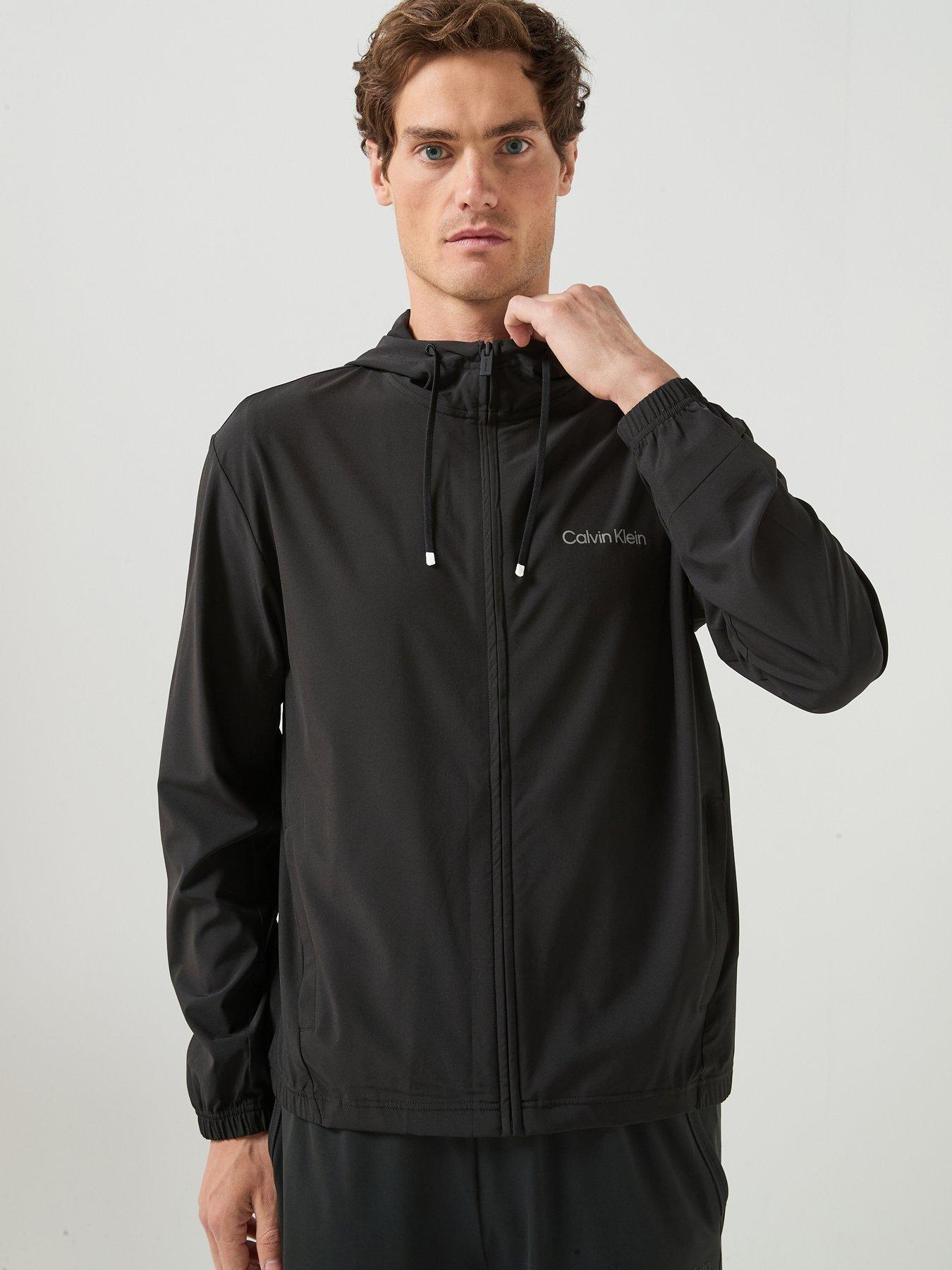 Calvin Klein Sport Work Out Icon Wind Lightweight Hooded Jacket - Black