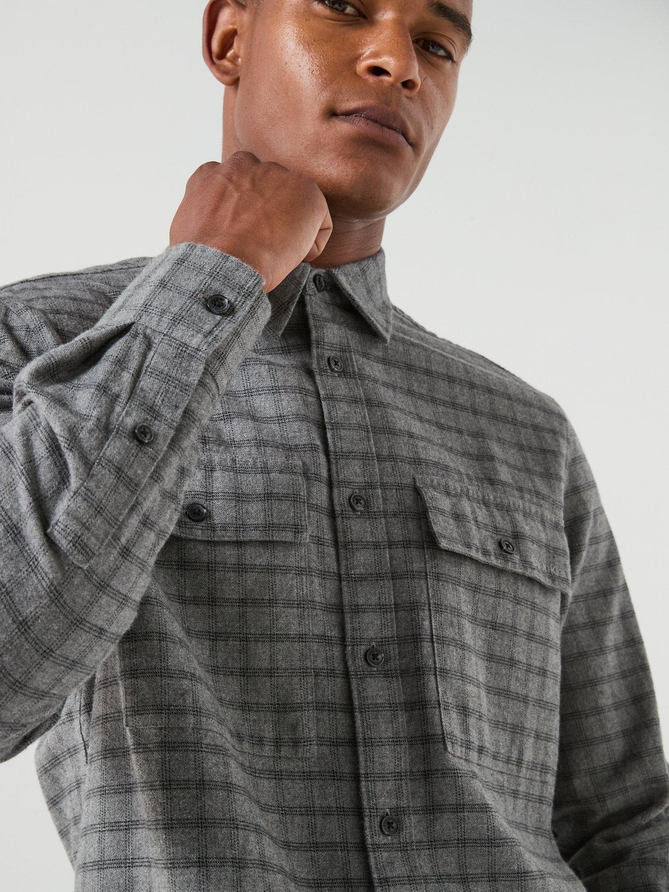 Image 5 of 6 of Calvin Klein Check Flannel Shirt - Grey