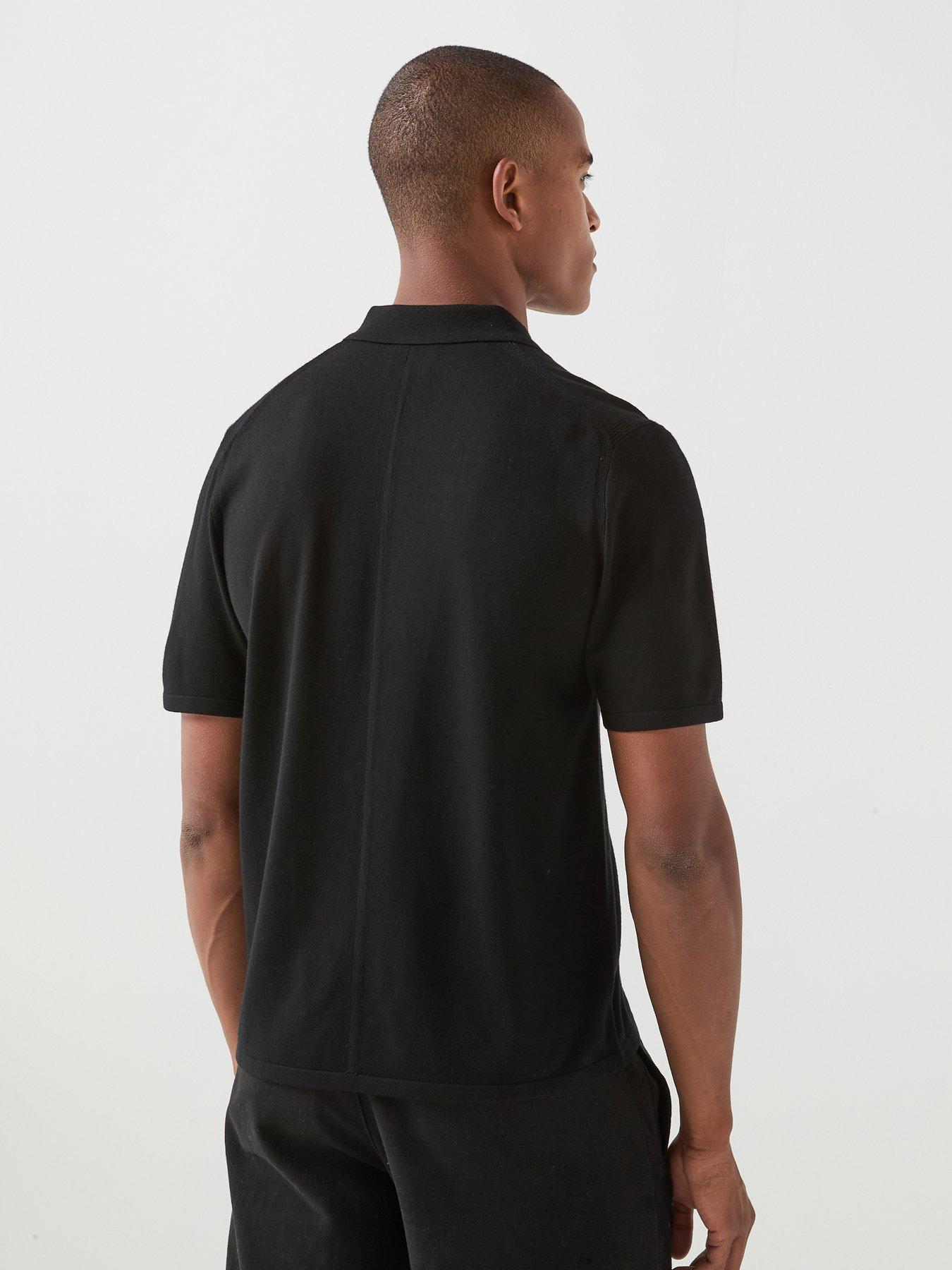Image 2 of 6 of Calvin Klein Short Sleeve Tech Knit Polo Shirt - Black