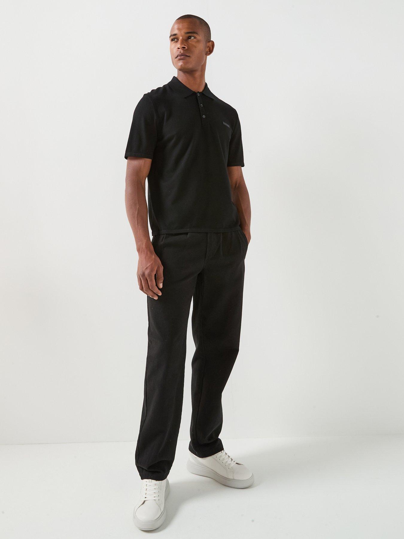 Image 3 of 6 of Calvin Klein Short Sleeve Tech Knit Polo Shirt - Black