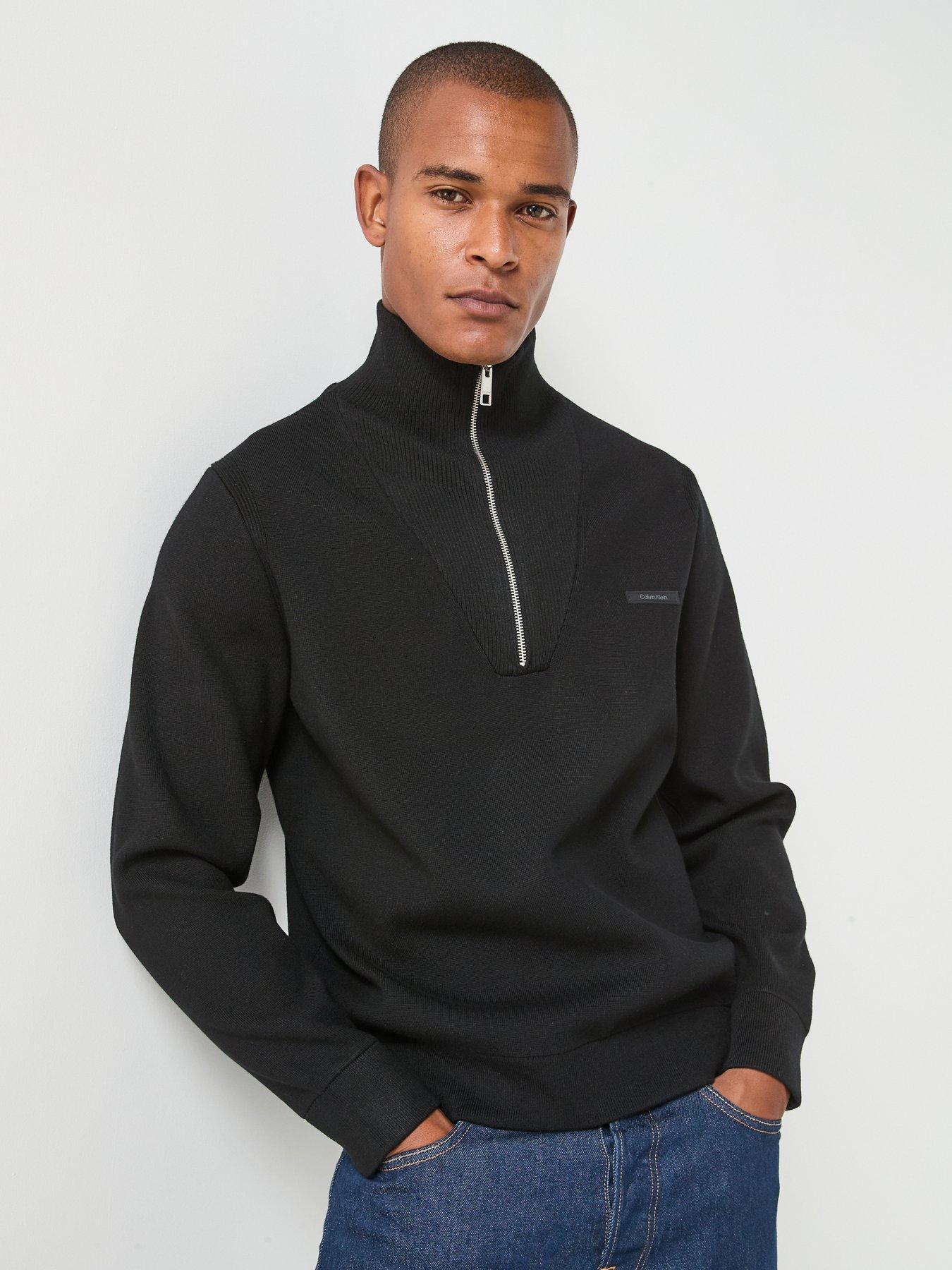Calvin Klein Men's Quarter Zip Tech Knit Jumper - Black