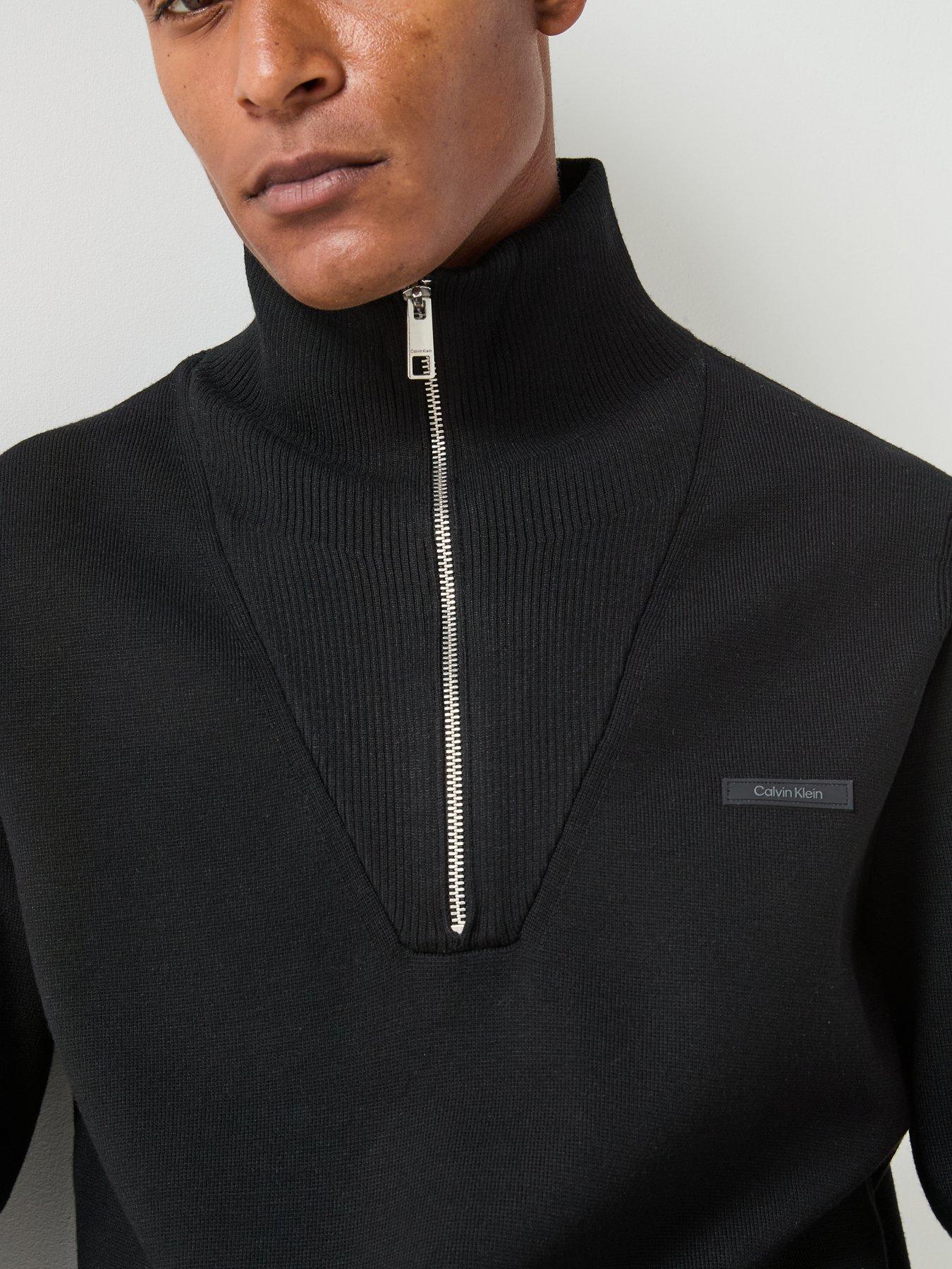 Image 4 of 6 of Calvin Klein Men's Quarter Zip Tech Knit Jumper - Black