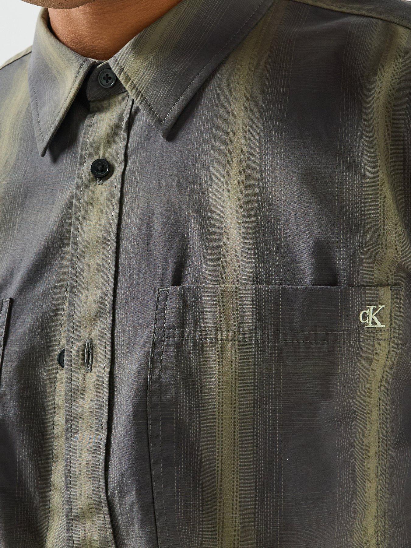 Image 4 of 6 of Calvin Klein Jeans Vintage Checked Poplin Relaxed Shirt - Green