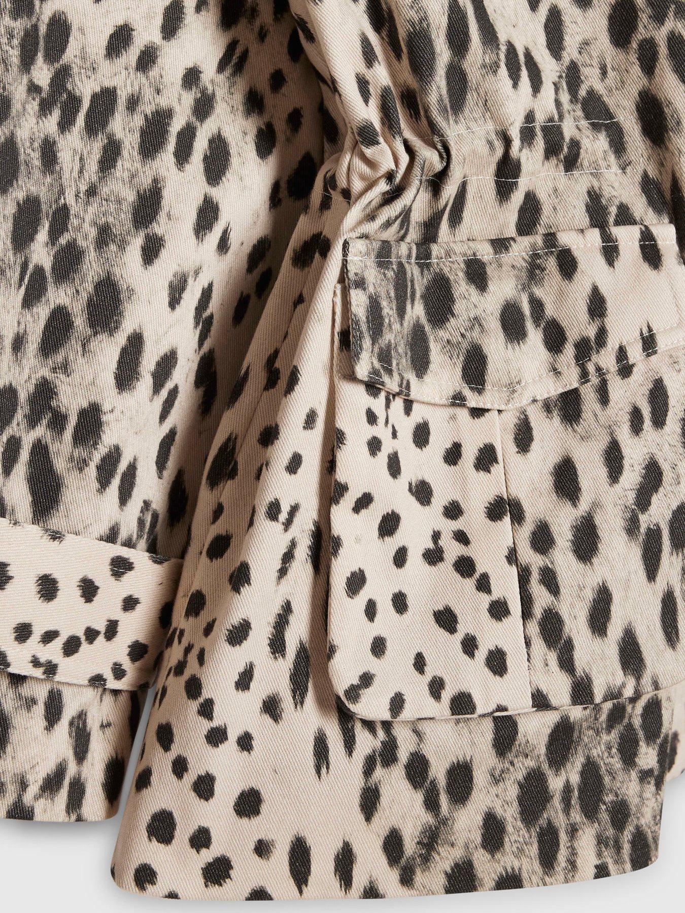 Image 5 of 6 of River Island Womens Lightweight Animal Print Parka Jacket - Grey