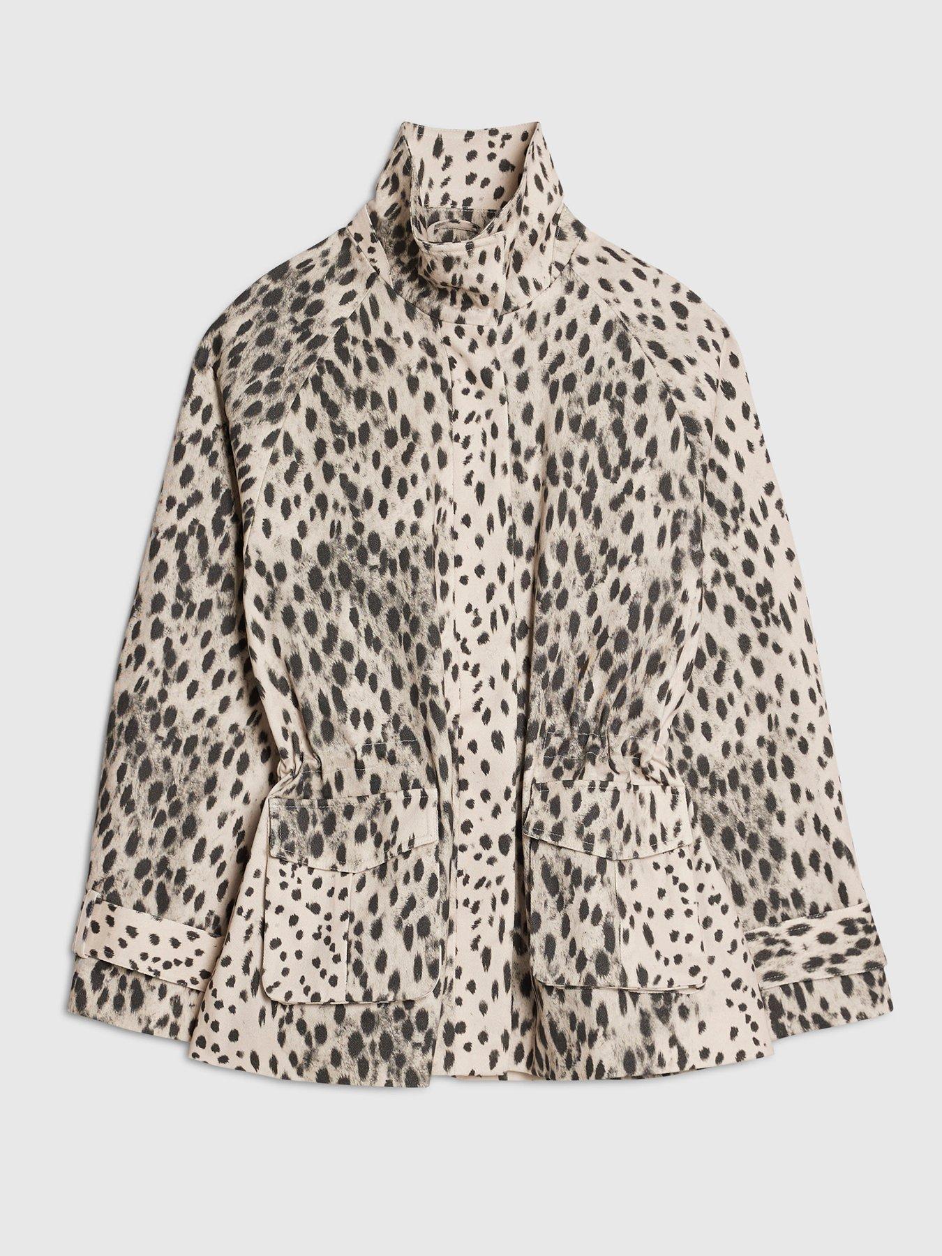 Image 6 of 6 of River Island Womens Lightweight Animal Print Parka Jacket - Grey