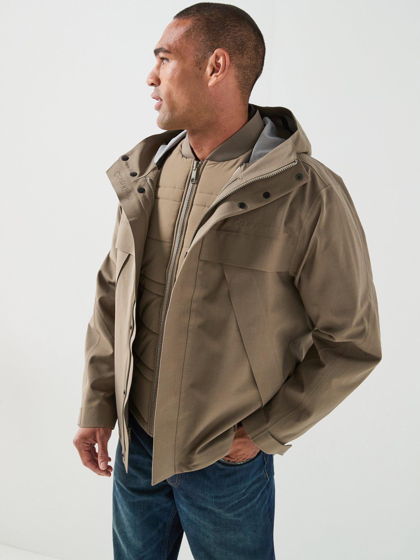 Image 1 of 6 of Calvin Klein 3-in-1 Hooded Tech Jacket - Beige