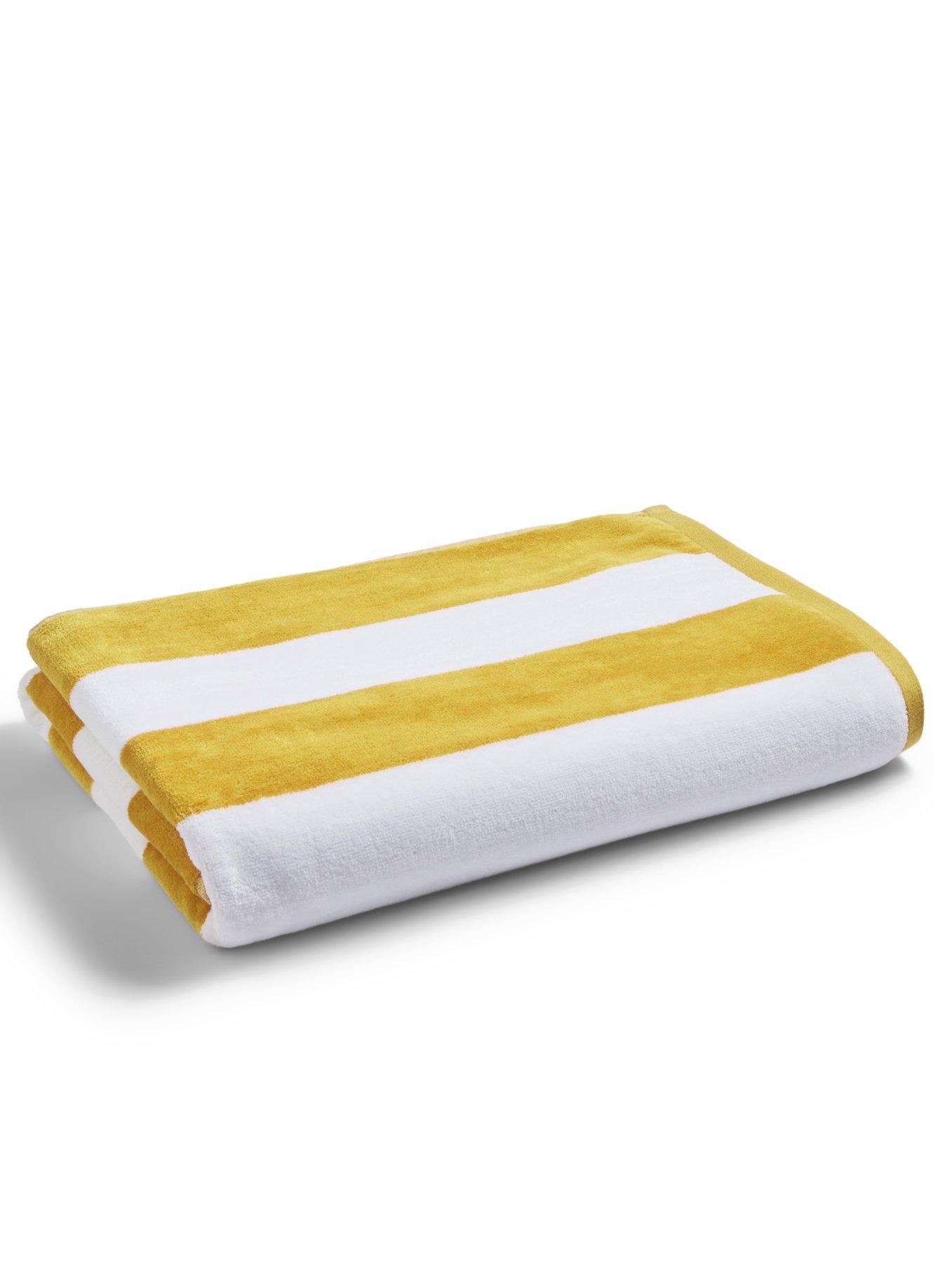 Christy Cabana Stripe Vibrant Velour Cotton Beach Towels