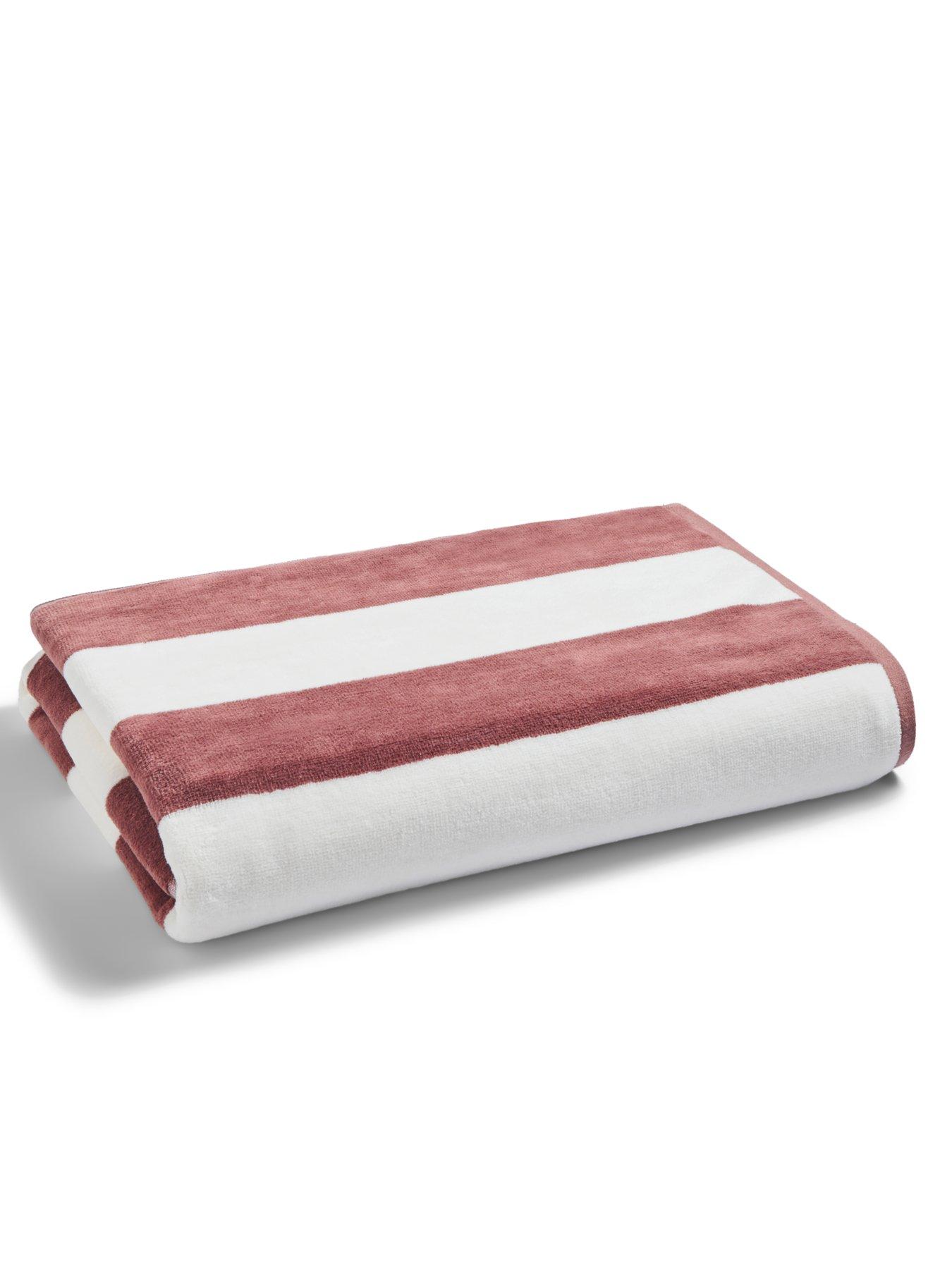 Christy Cabana Stripe Vibrant Velour Cotton Beach Towels